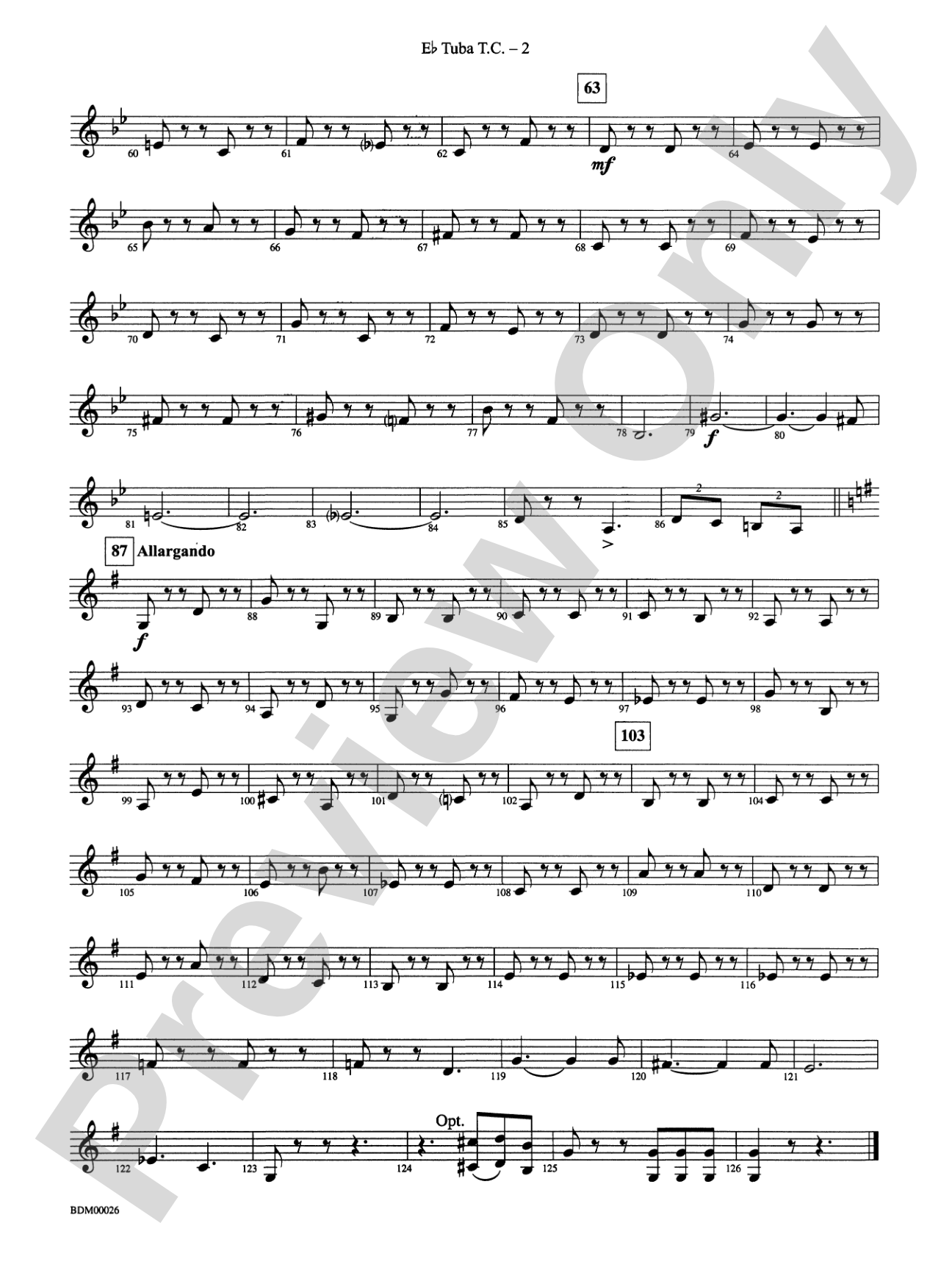 Wings and Shield: (wp) E-flat Tuba T.C.