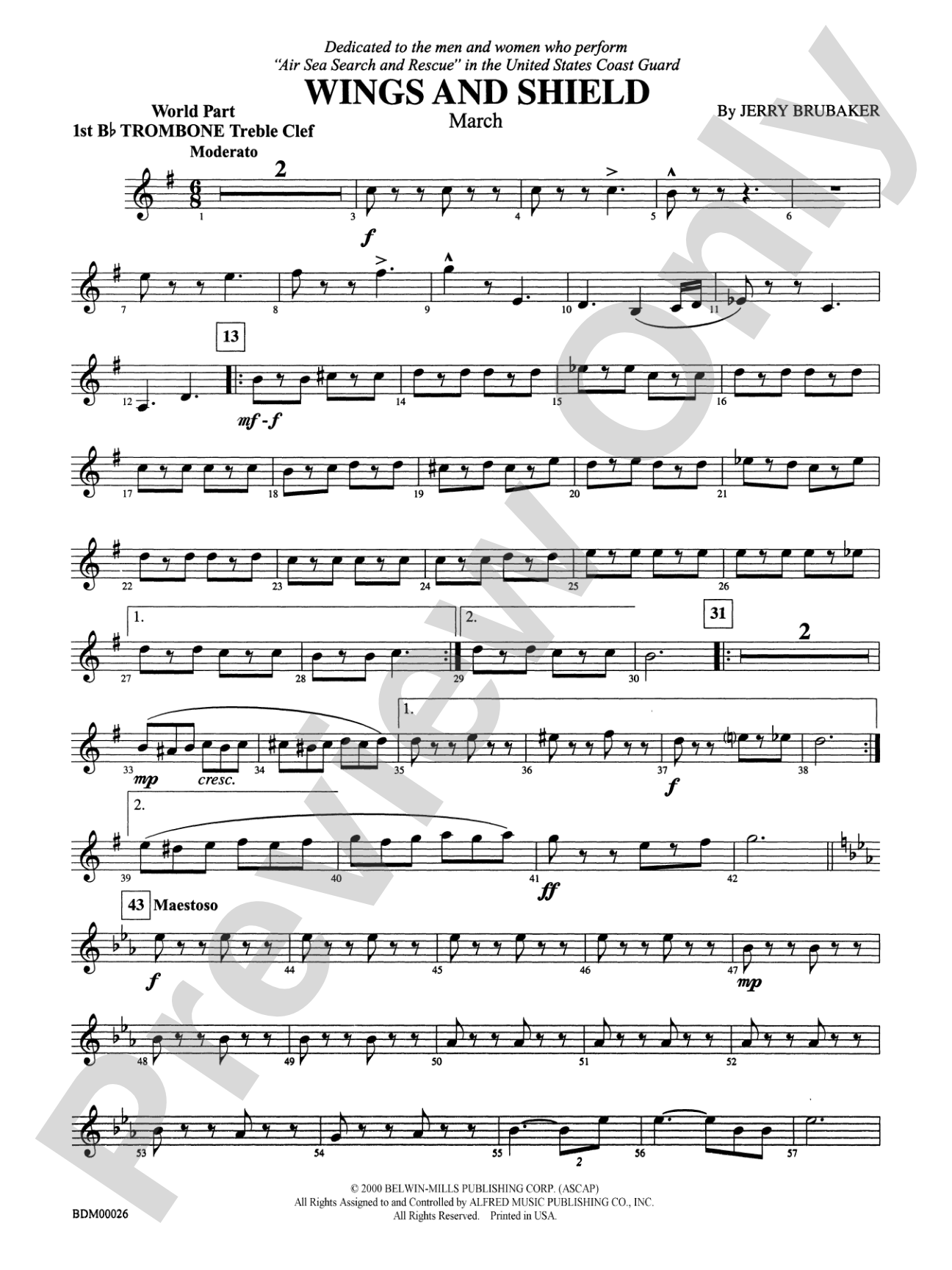 Wings and Shield: (wp) 1st B-flat Trombone T.C.