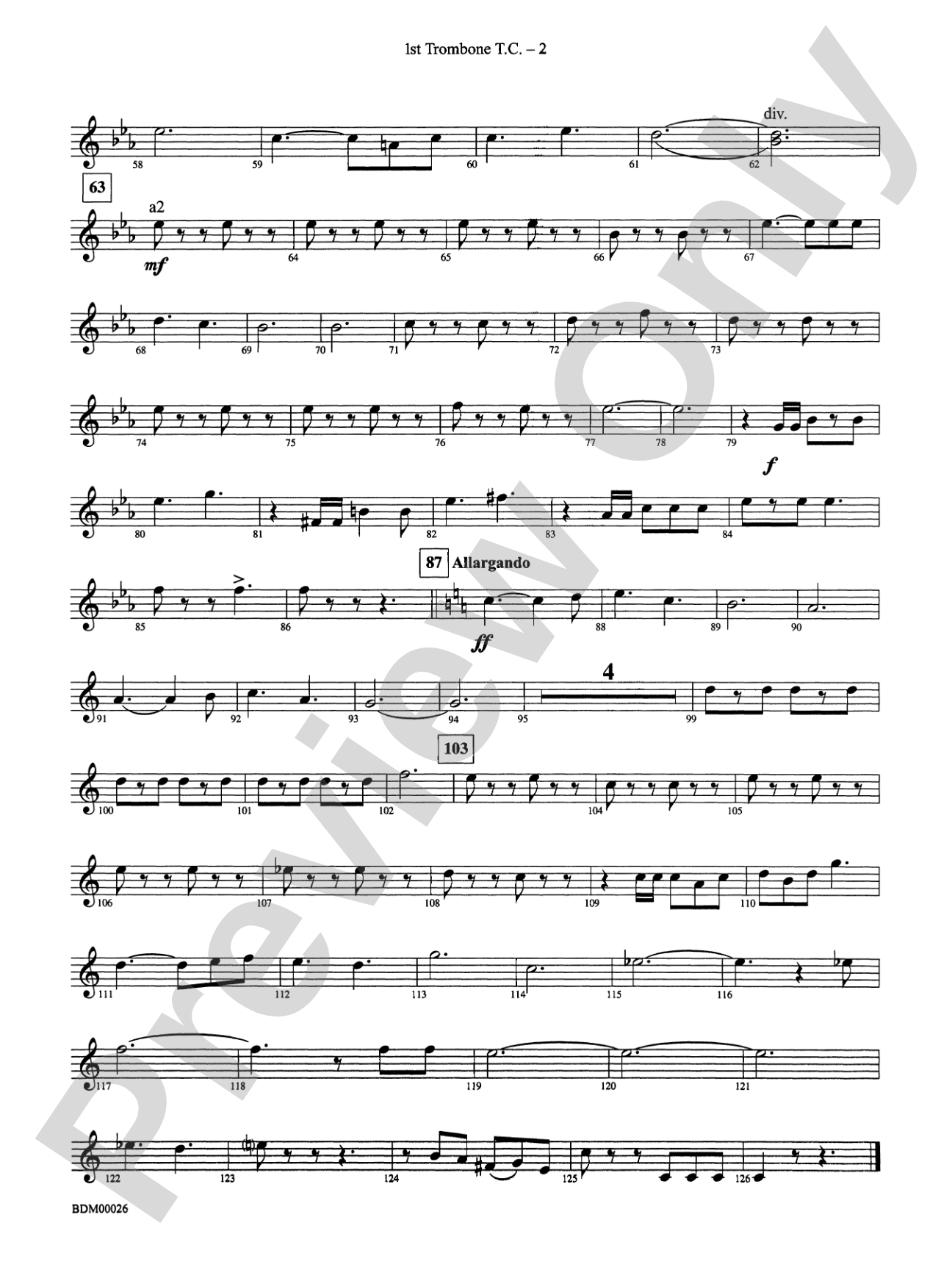 Wings and Shield: (wp) 1st B-flat Trombone T.C.