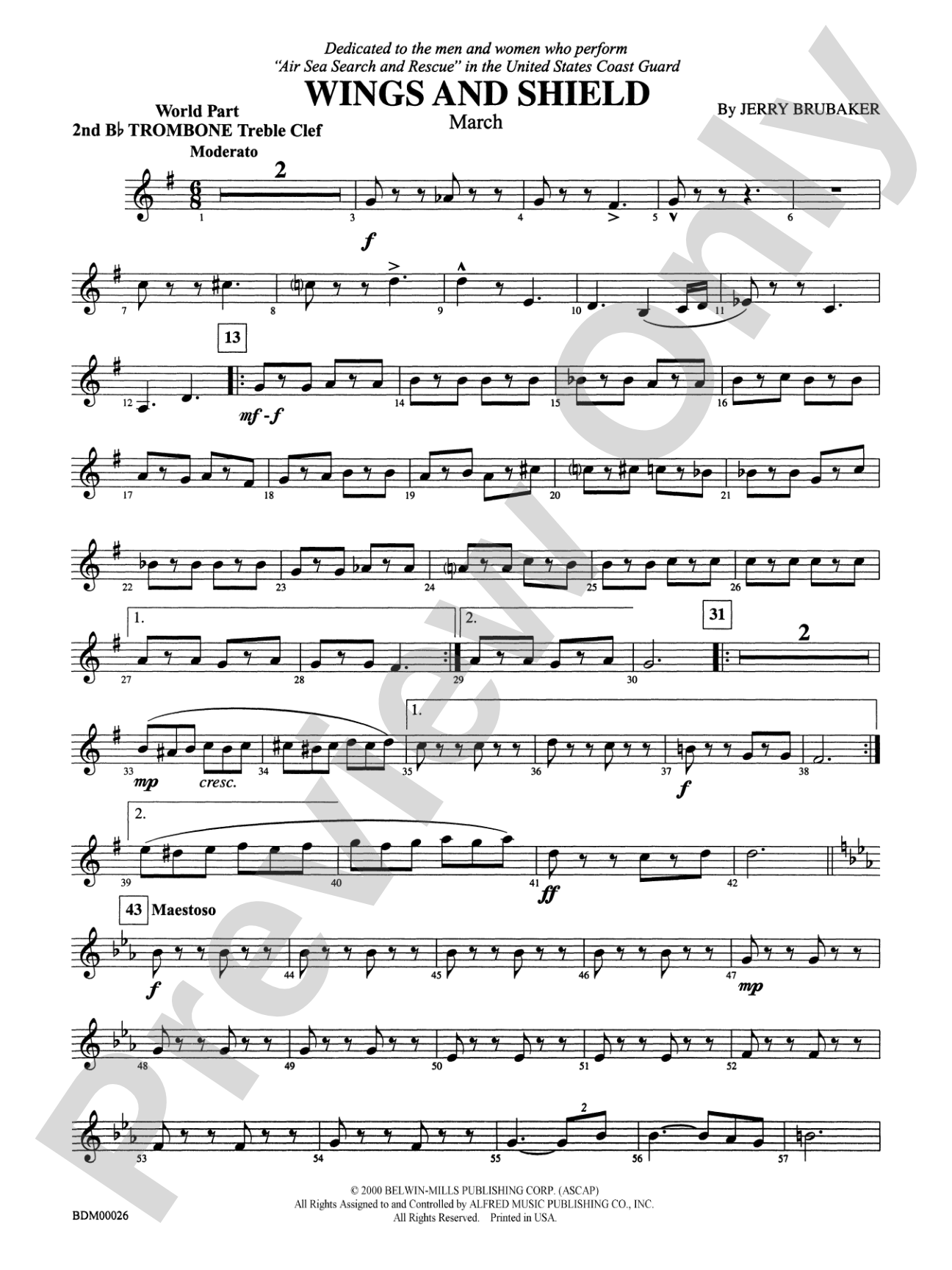 Wings and Shield: (wp) 2nd B-flat Trombone T.C.