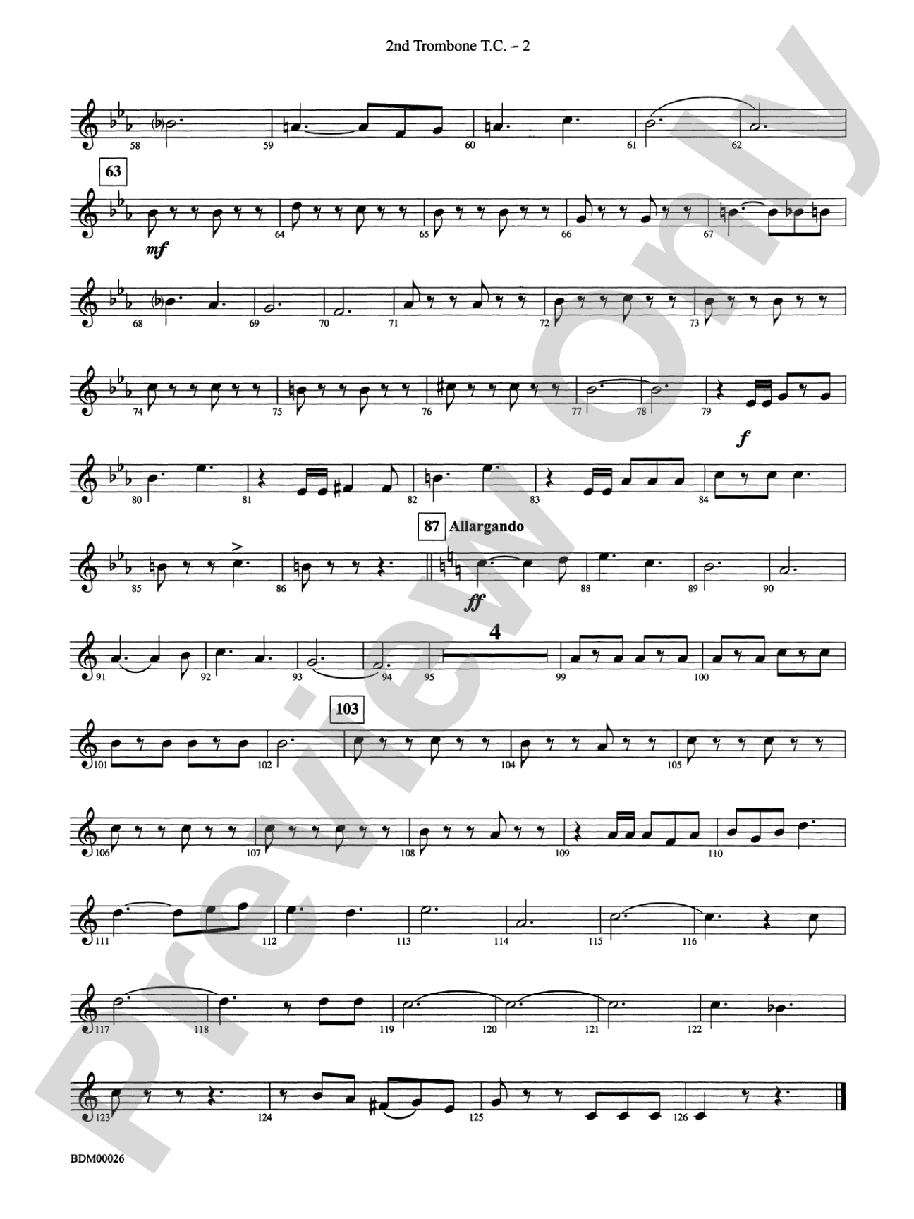 Wings and Shield: (wp) 2nd B-flat Trombone T.C.