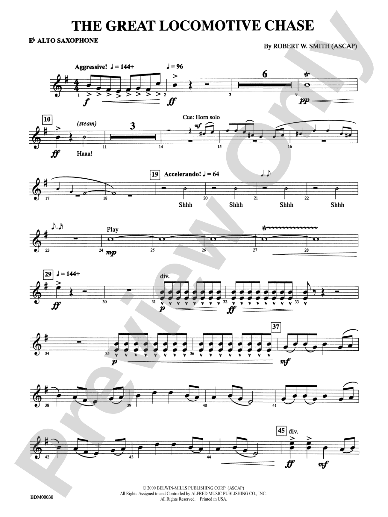 The Great Locomotive Chase: E-flat Alto Saxophone