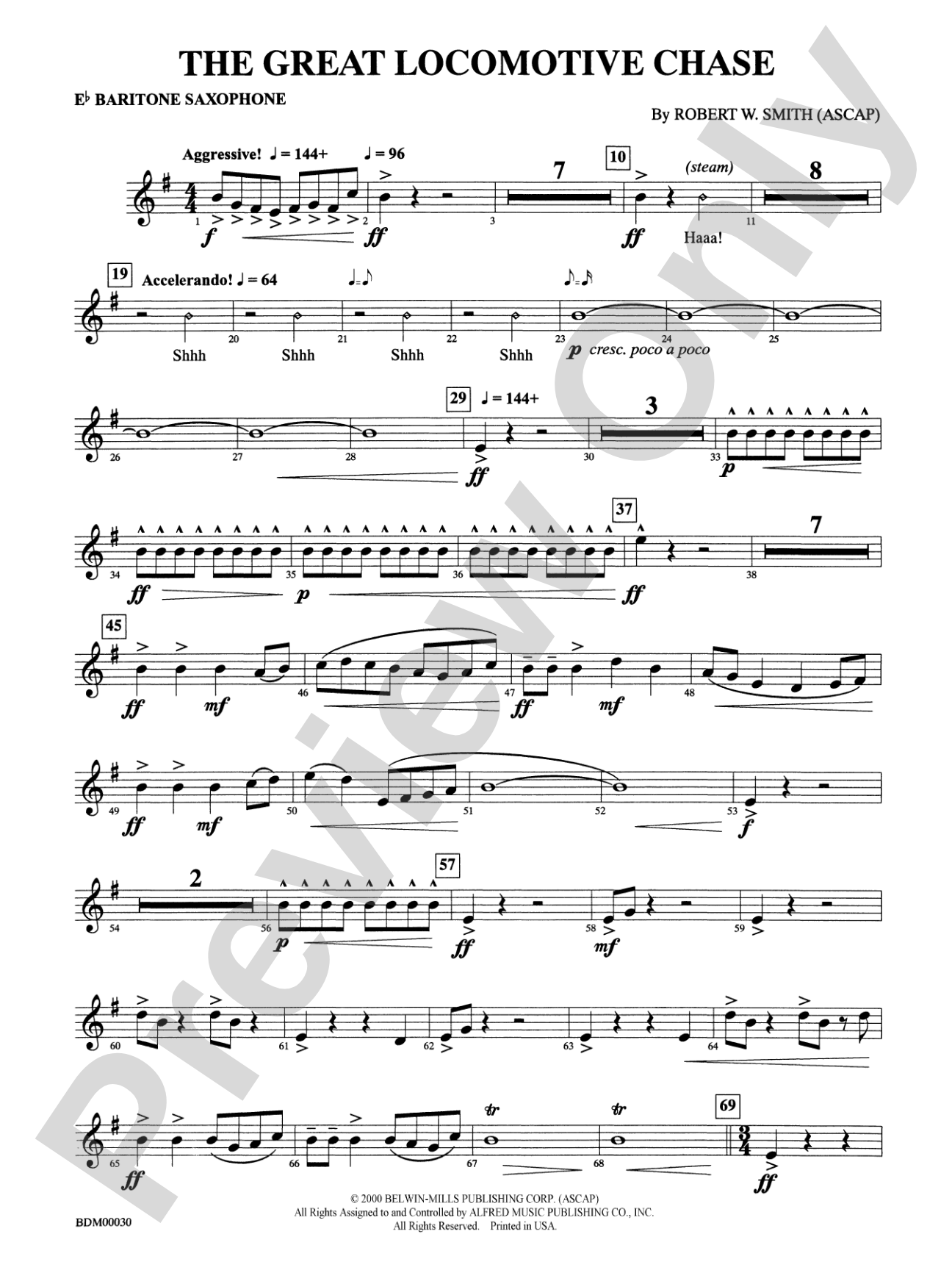 The Great Locomotive Chase: E-flat Baritone Saxophone