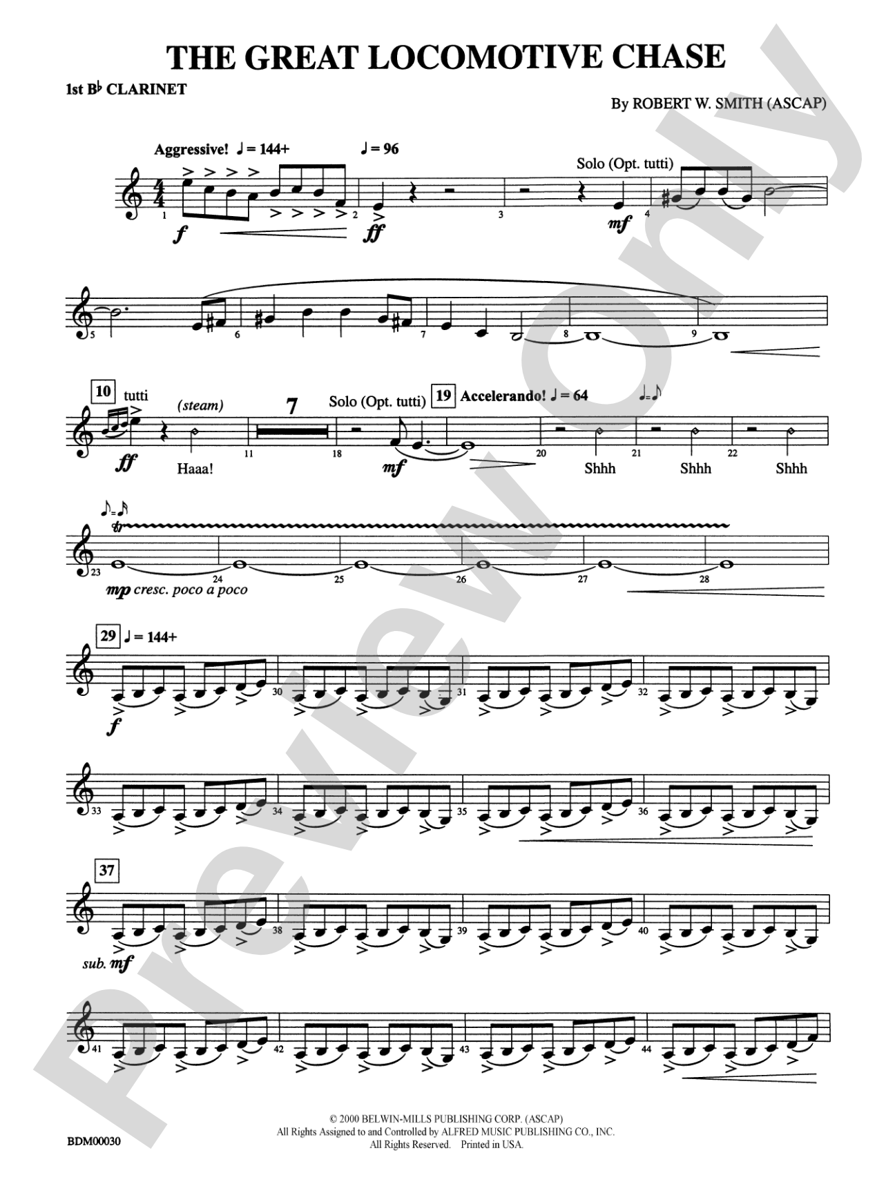 The Great Locomotive Chase: 1st B-flat Clarinet