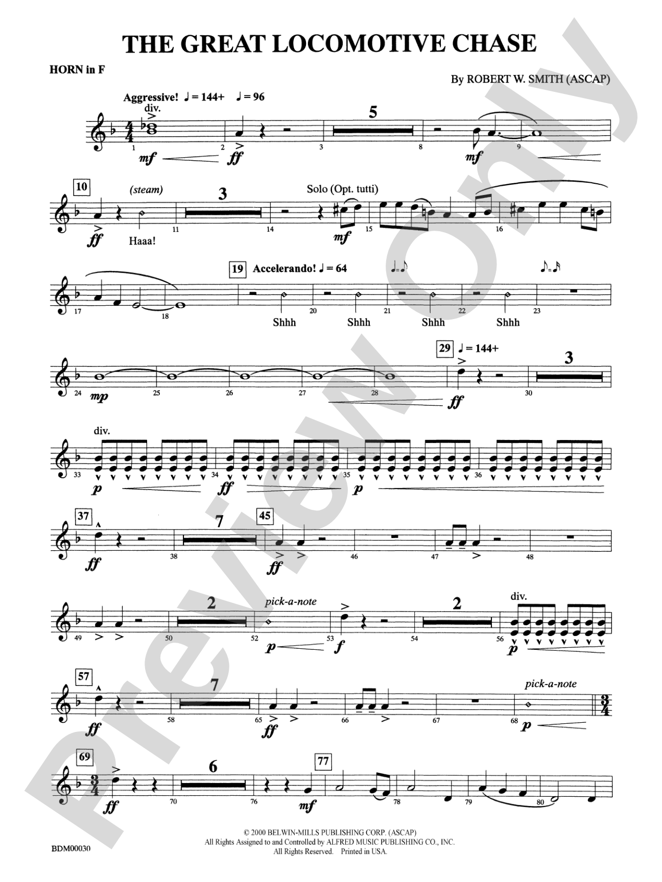 The Great Locomotive Chase: 1st F Horn