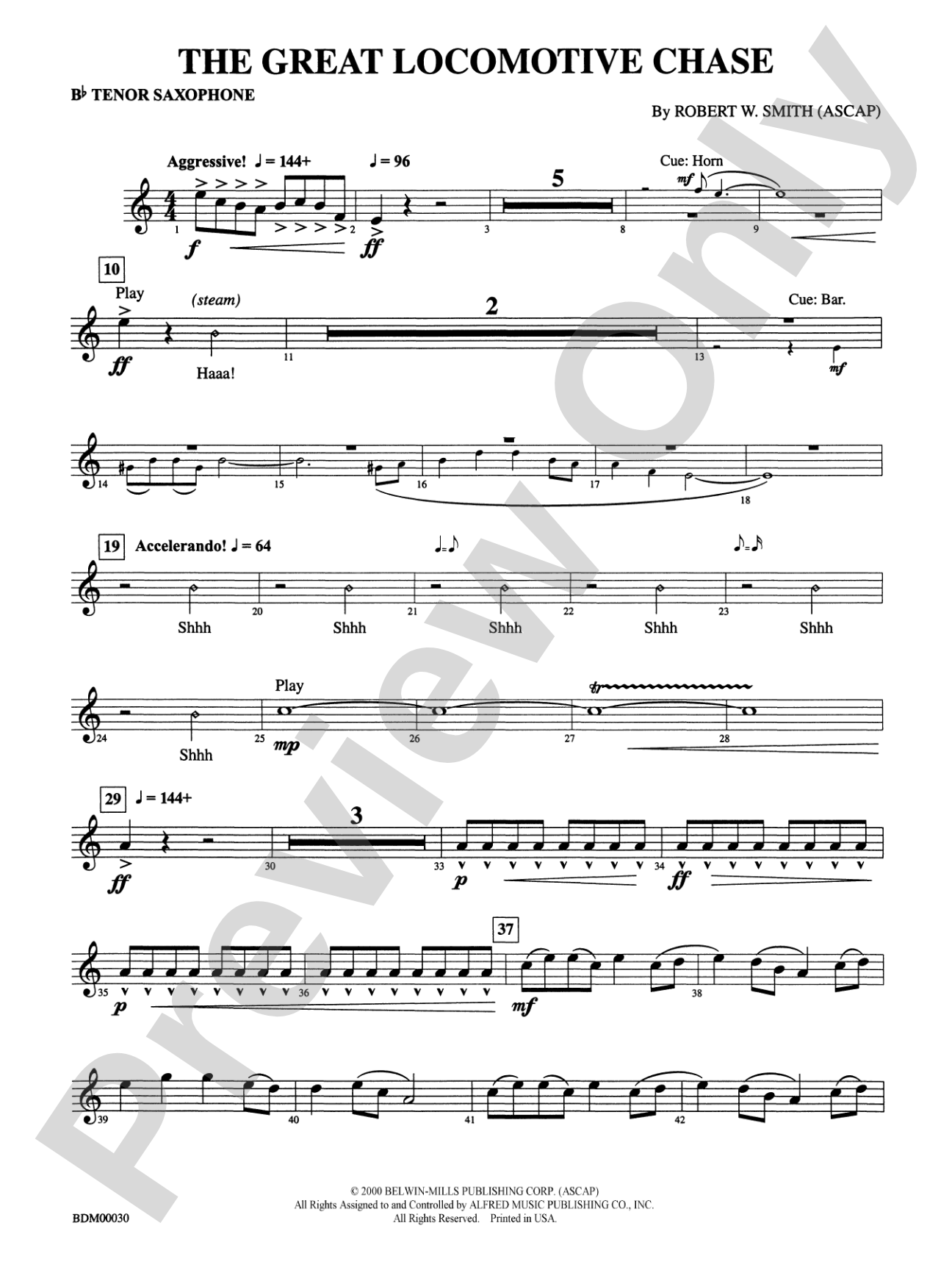 The Great Locomotive Chase: B-flat Tenor Saxophone