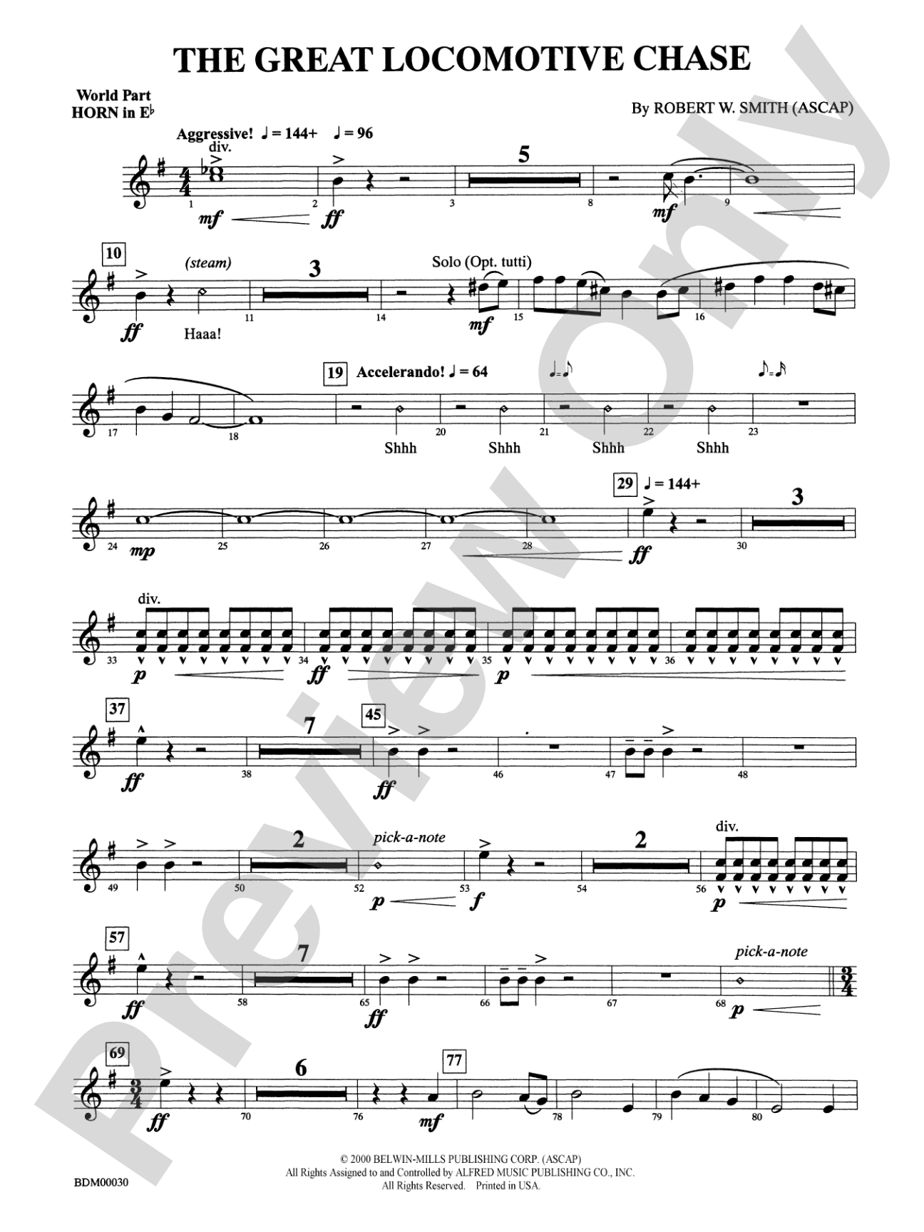 The Great Locomotive Chase: (wp) 1st Horn in E-flat
