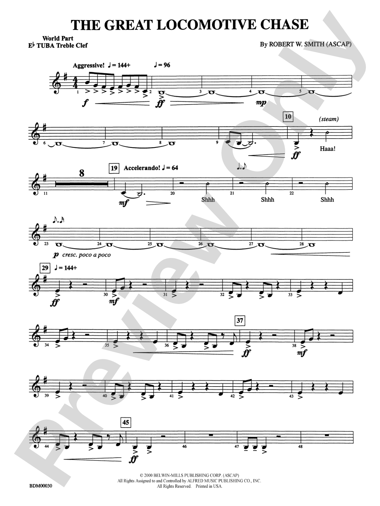 The Great Locomotive Chase: (wp) E-flat Tuba T.C.