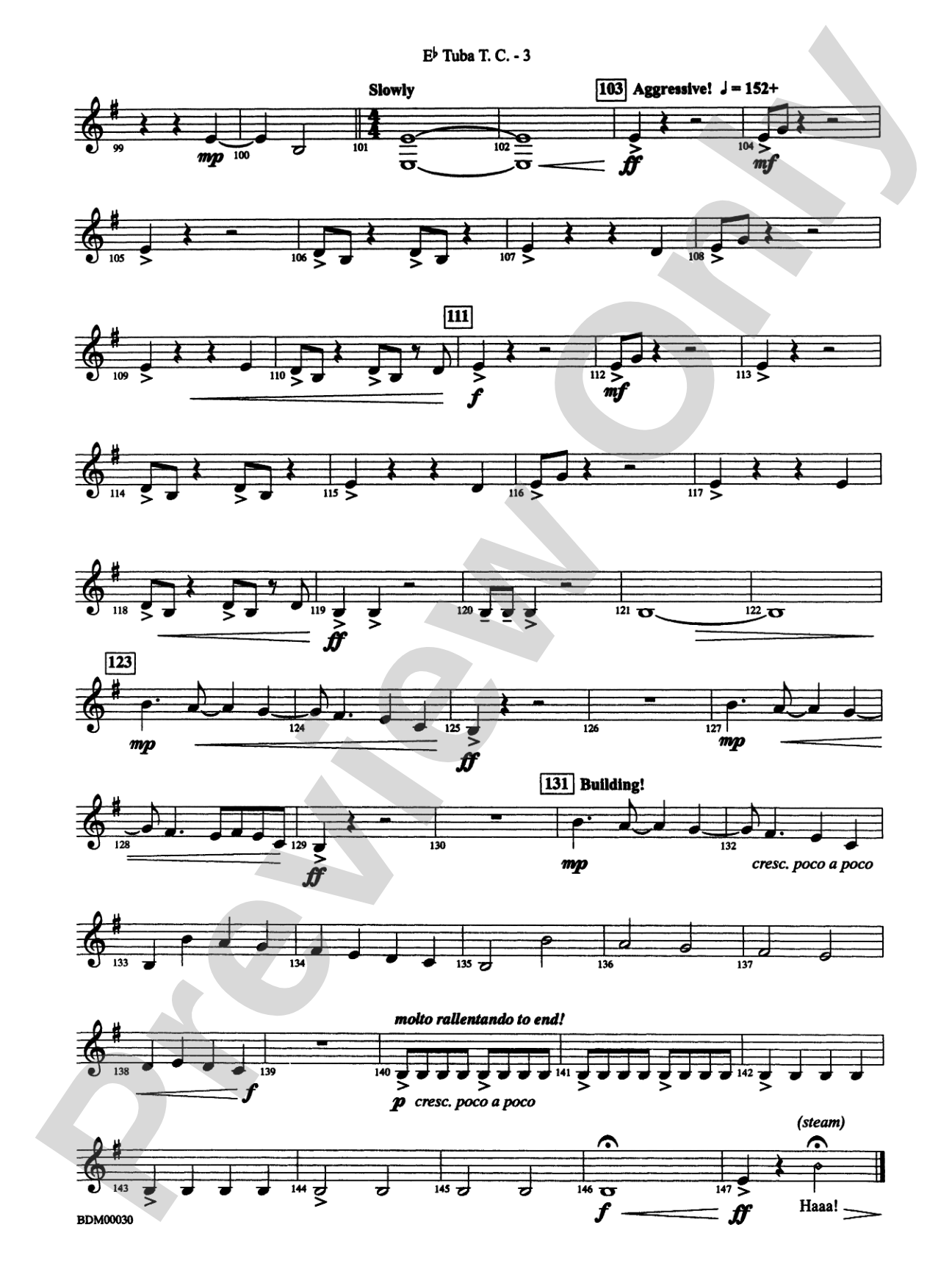 The Great Locomotive Chase: (wp) E-flat Tuba T.C.