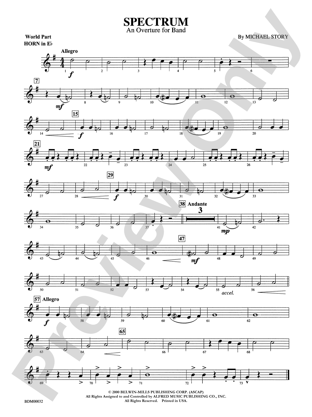 Spectrum: (wp) 1st Horn in E-flat