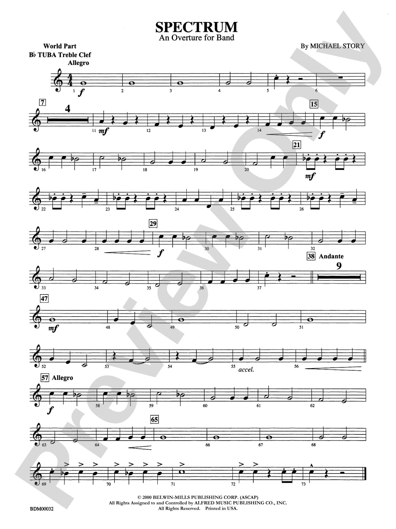 Spectrum: (wp) B-flat Tuba T.C.