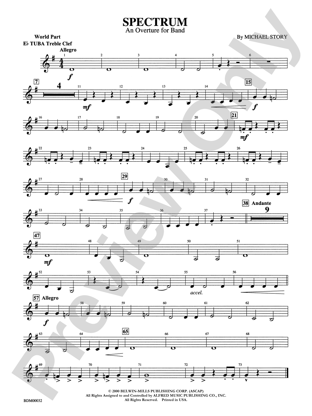 Spectrum: (wp) E-flat Tuba T.C.