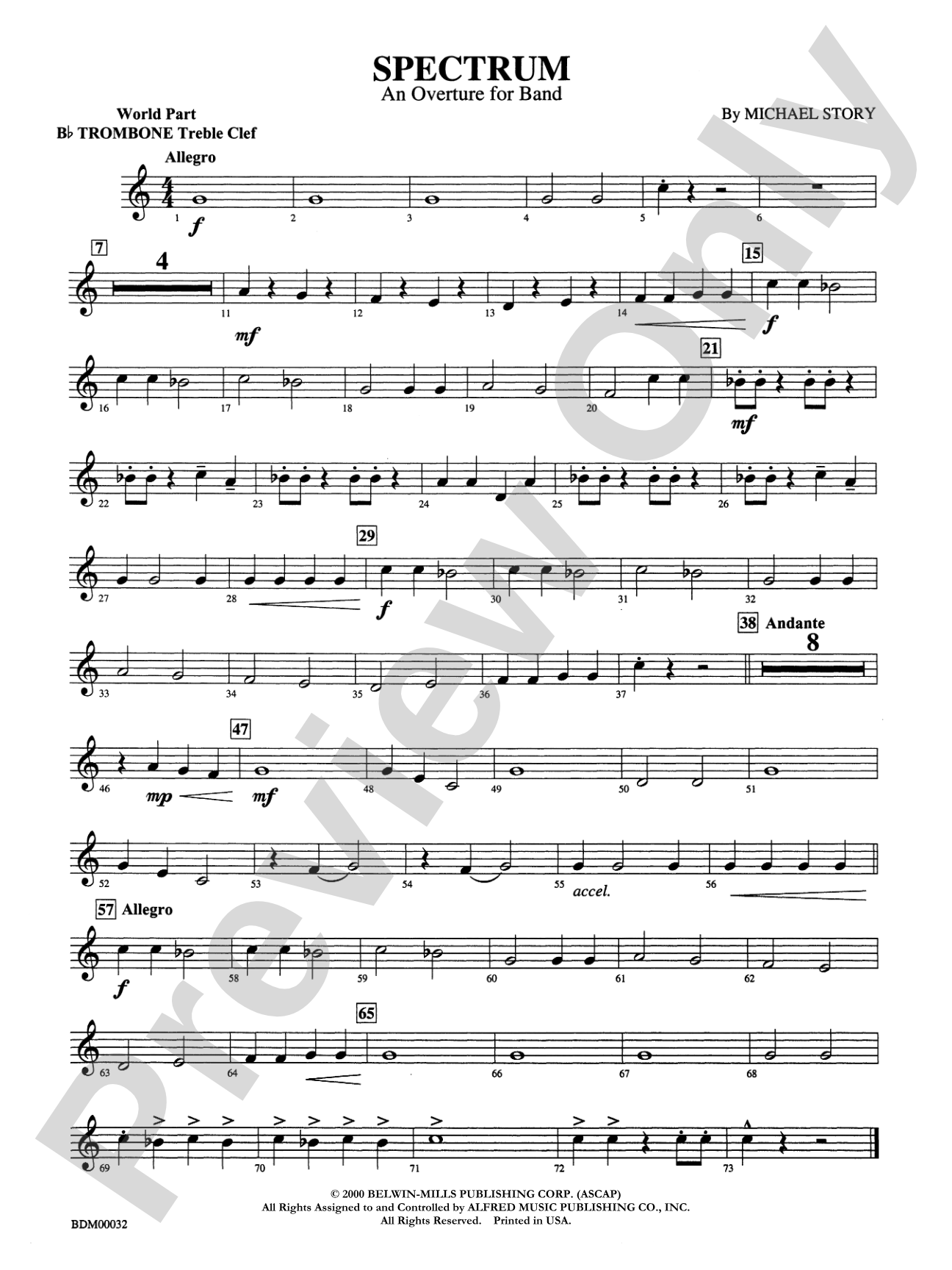Spectrum: (wp) 1st B-flat Trombone T.C.