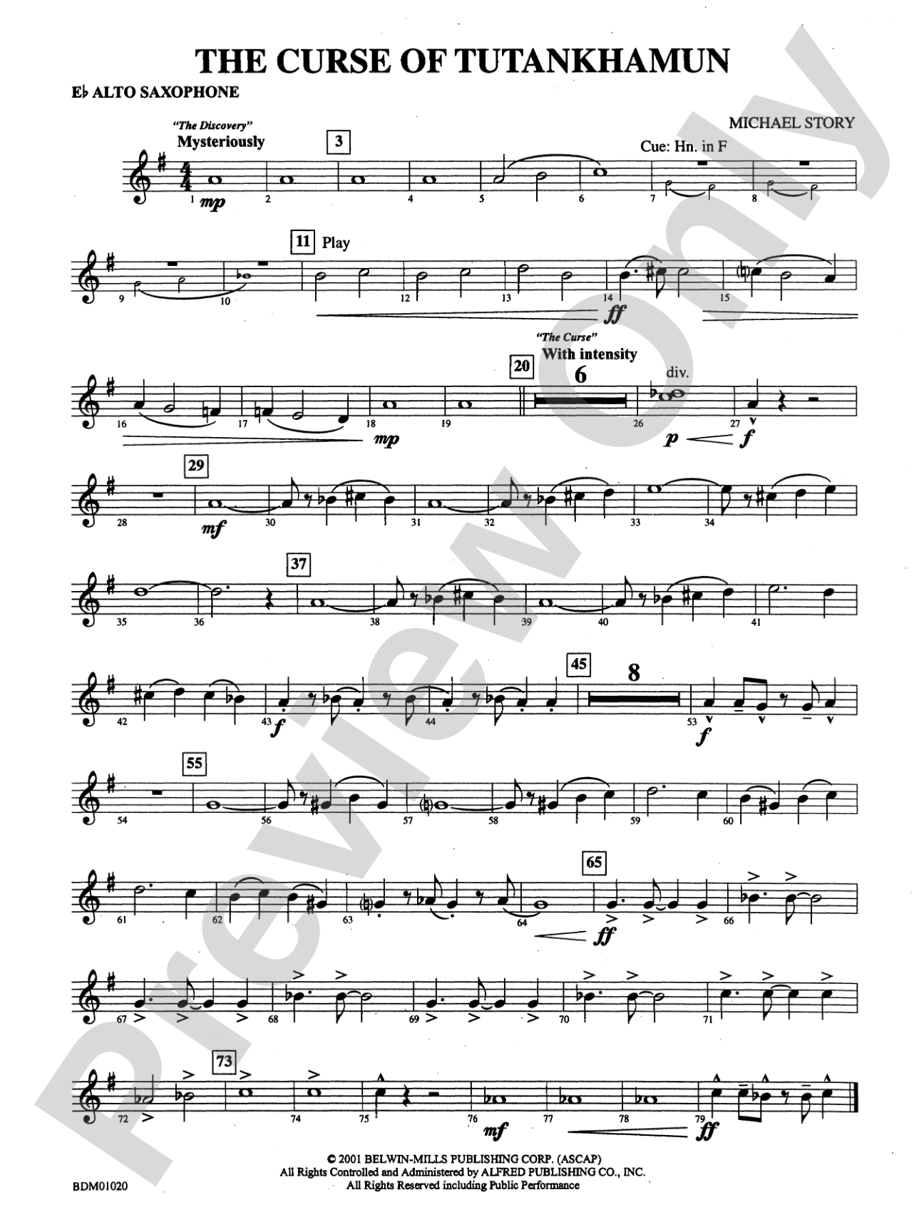 The Curse of Tutankhamun: E-flat Alto Saxophone