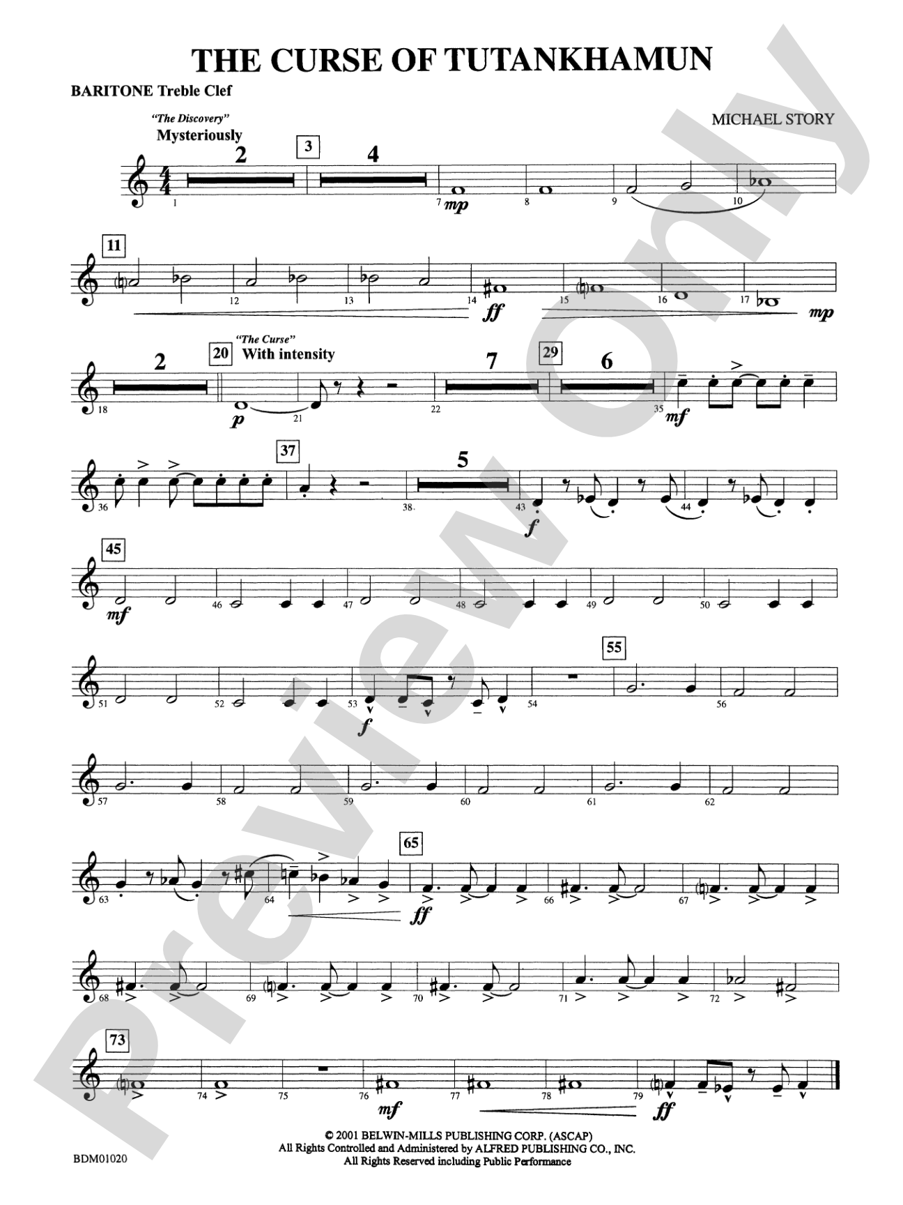 The Curse of Tutankhamun: Baritone T.C.
