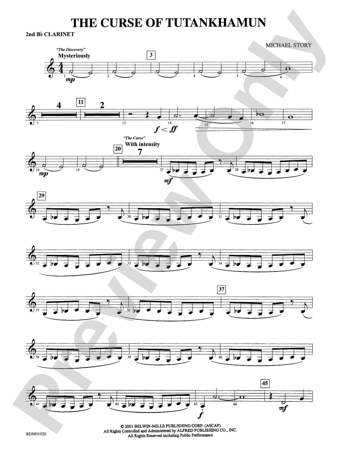 The Curse of Tutankhamun: 2nd B-flat Clarinet