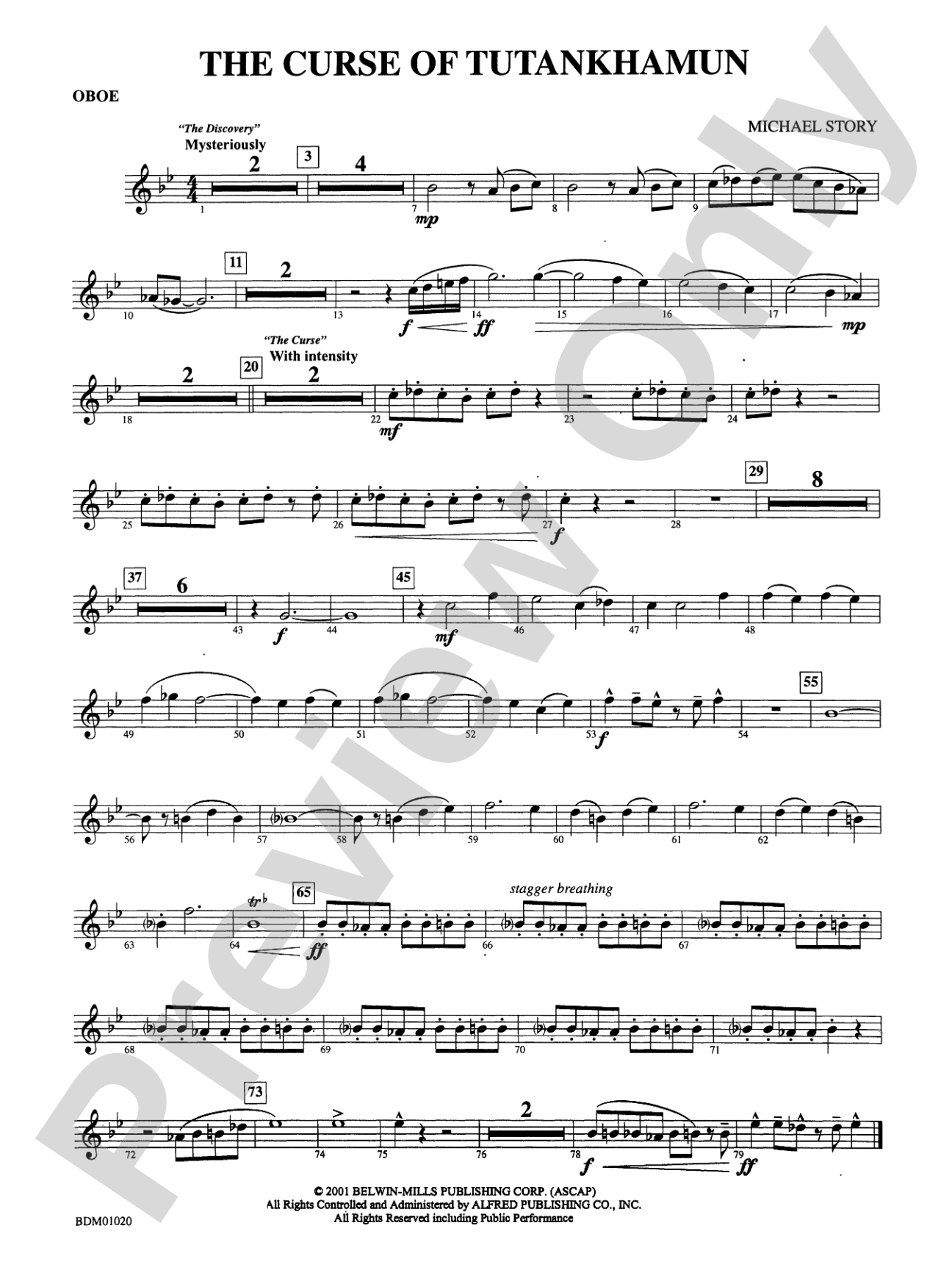 The Curse of Tutankhamun: Oboe
