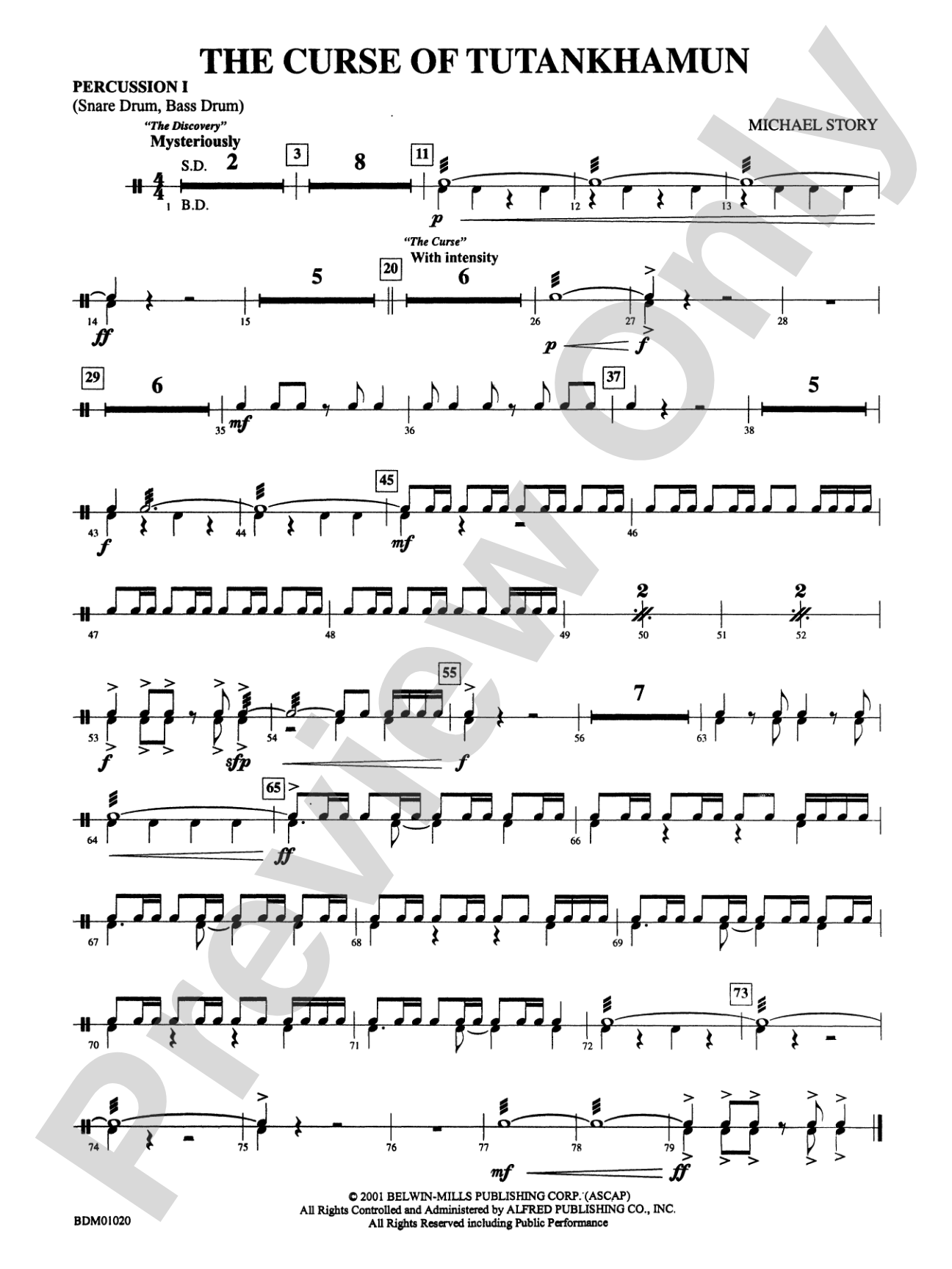 The Curse of Tutankhamun: 1st Percussion