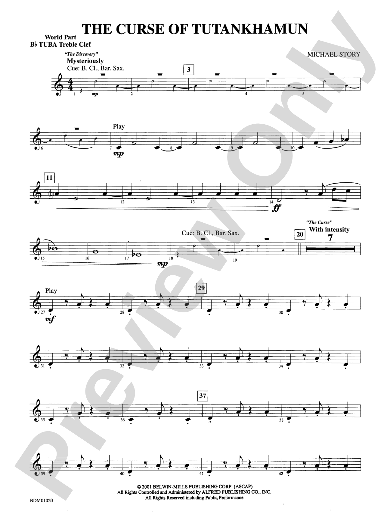 The Curse of Tutankhamun: (wp) B-flat Tuba T.C.