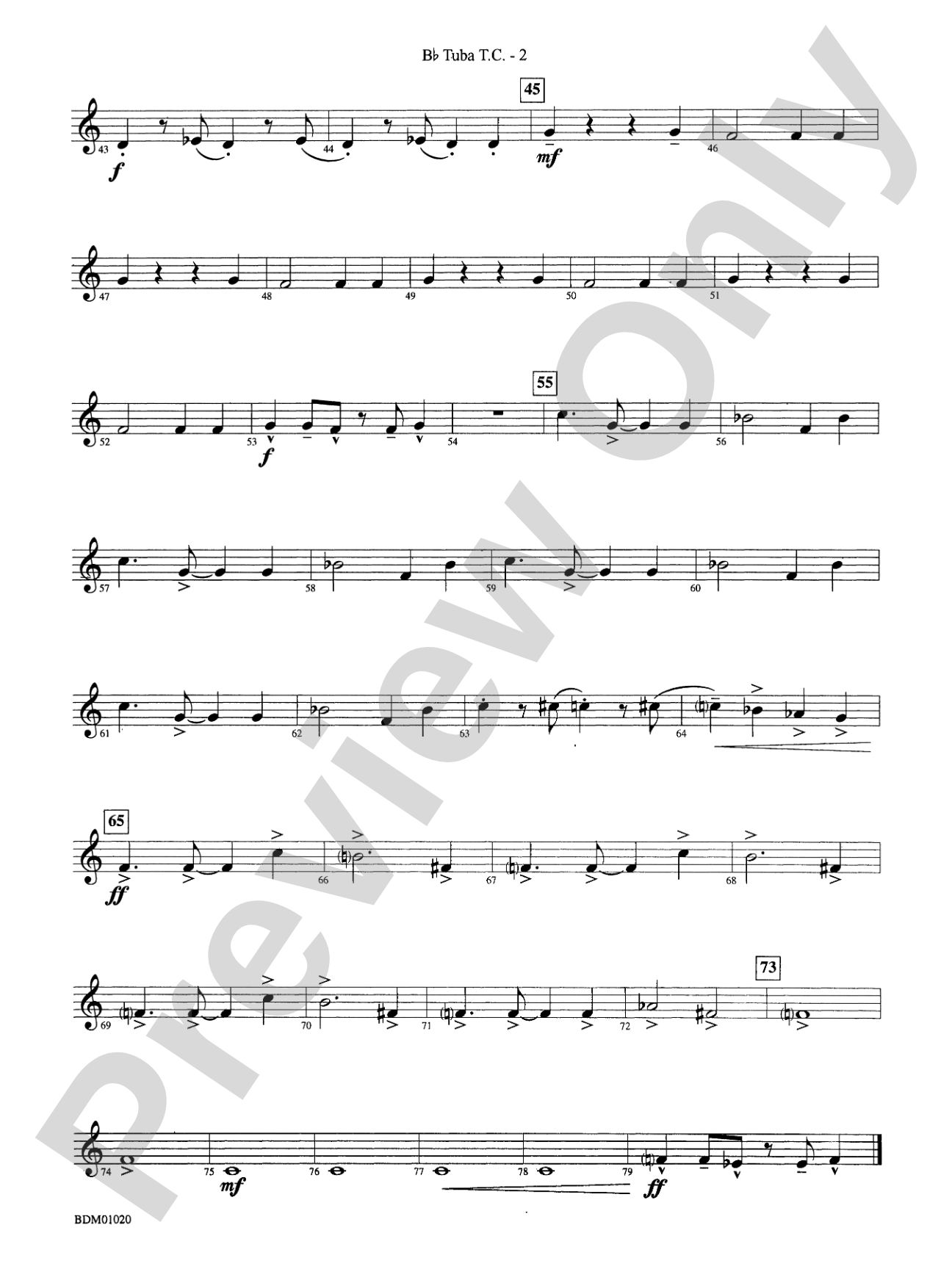 The Curse of Tutankhamun: (wp) B-flat Tuba T.C.