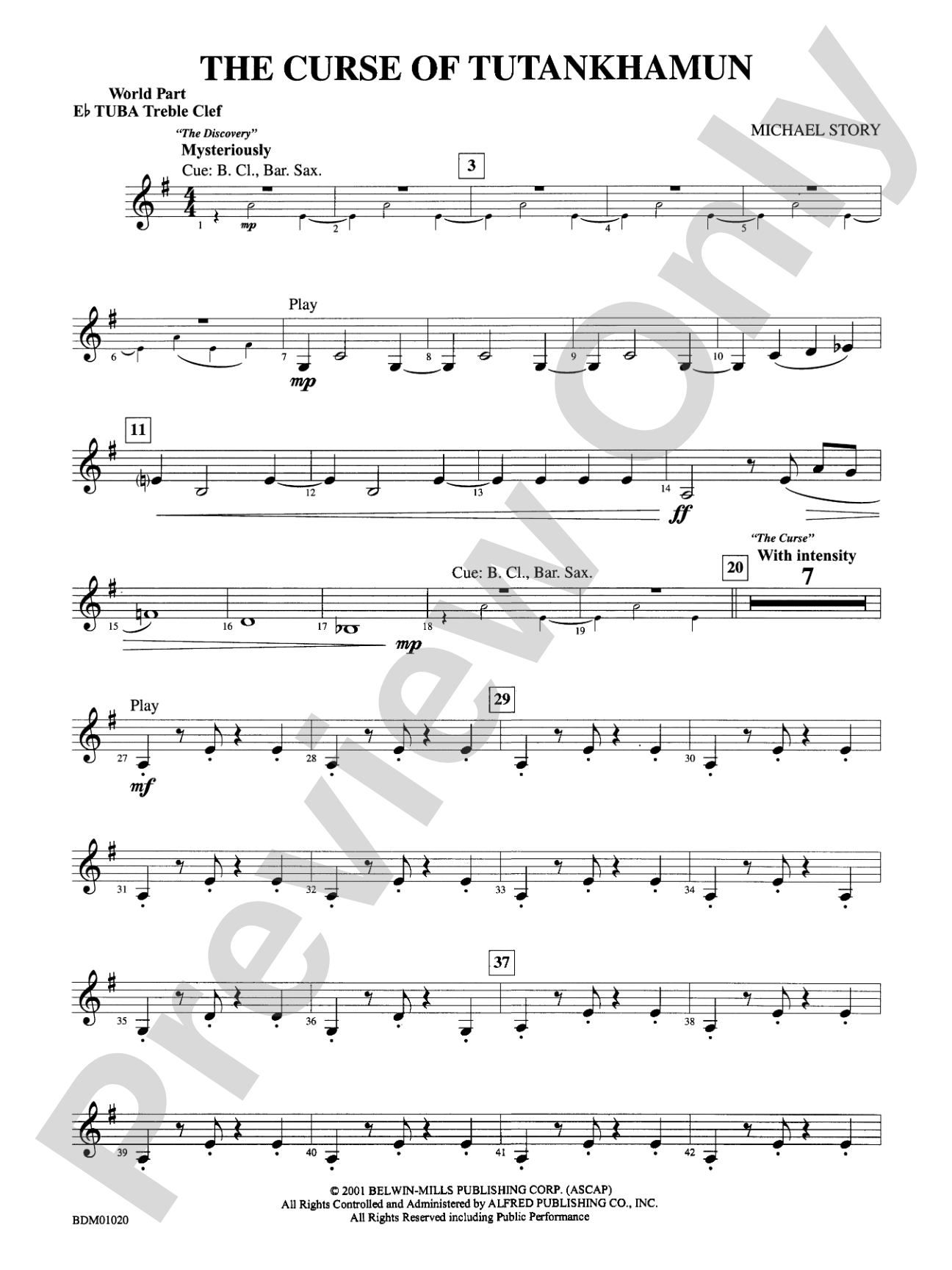The Curse of Tutankhamun: (wp) E-flat Tuba T.C.