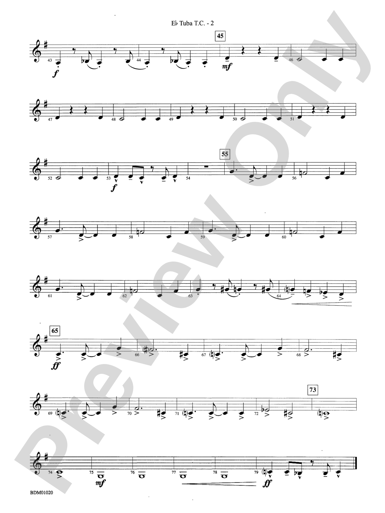 The Curse of Tutankhamun: (wp) E-flat Tuba T.C.