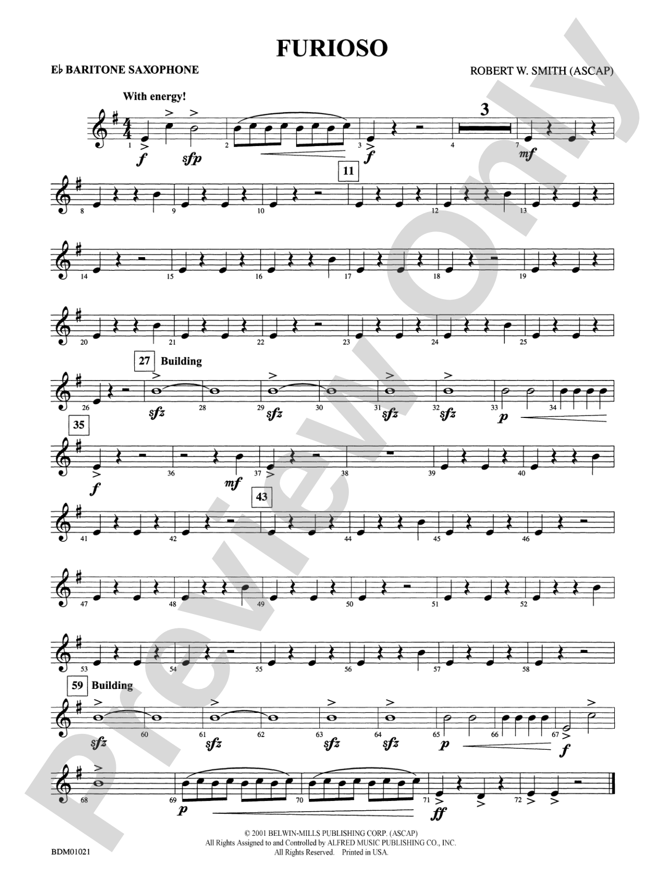 Furioso: E-flat Baritone Saxophone