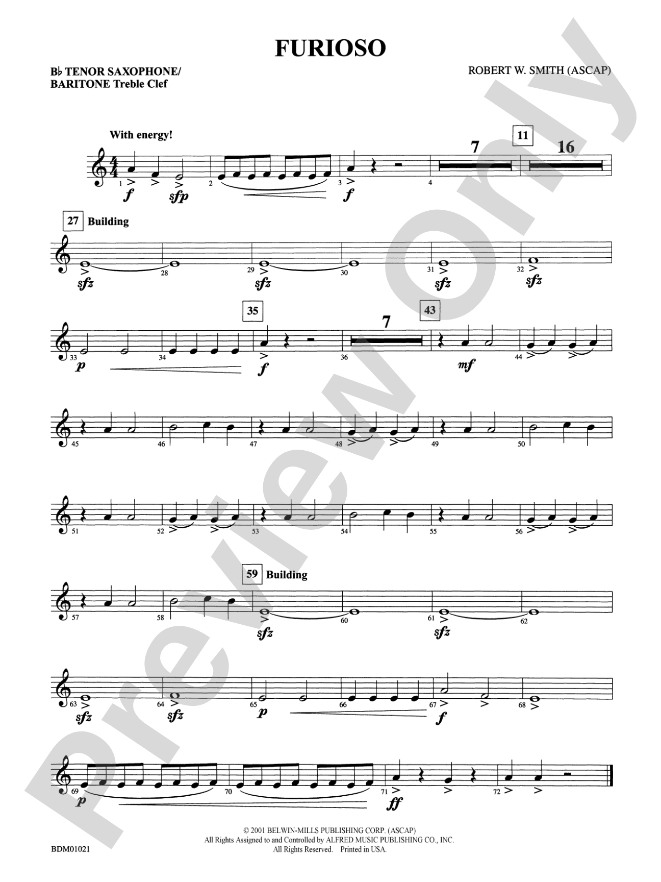 Furioso: B-flat Tenor Saxophone