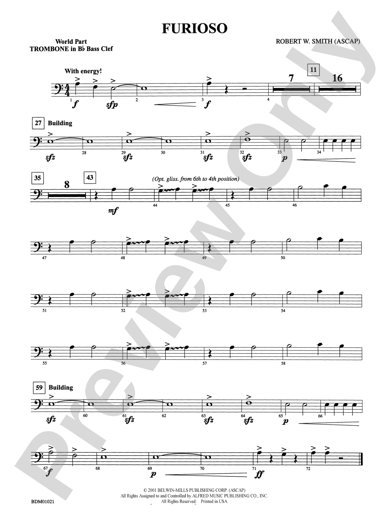 Furioso: (wp) 1st B-flat Trombone B.C.