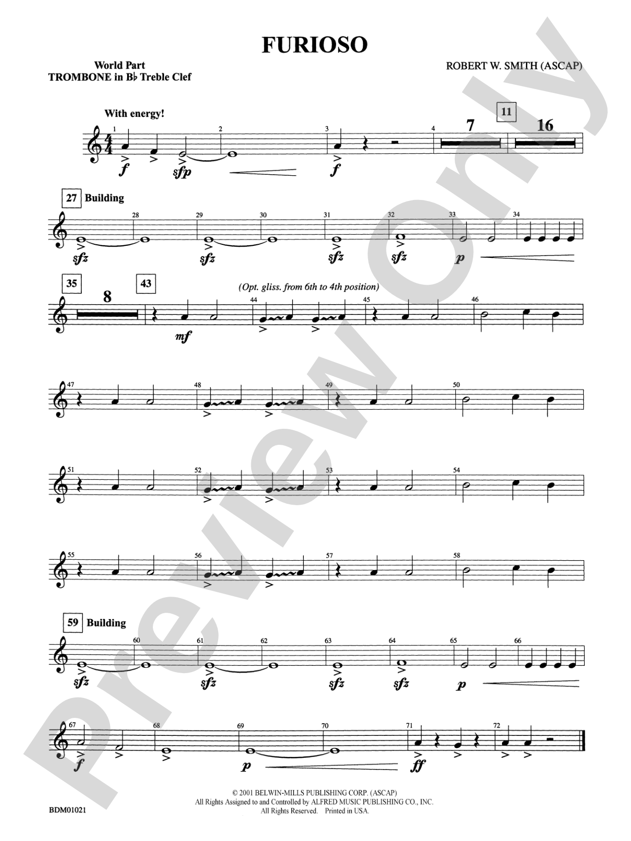 Furioso: (wp) 1st B-flat Trombone T.C.