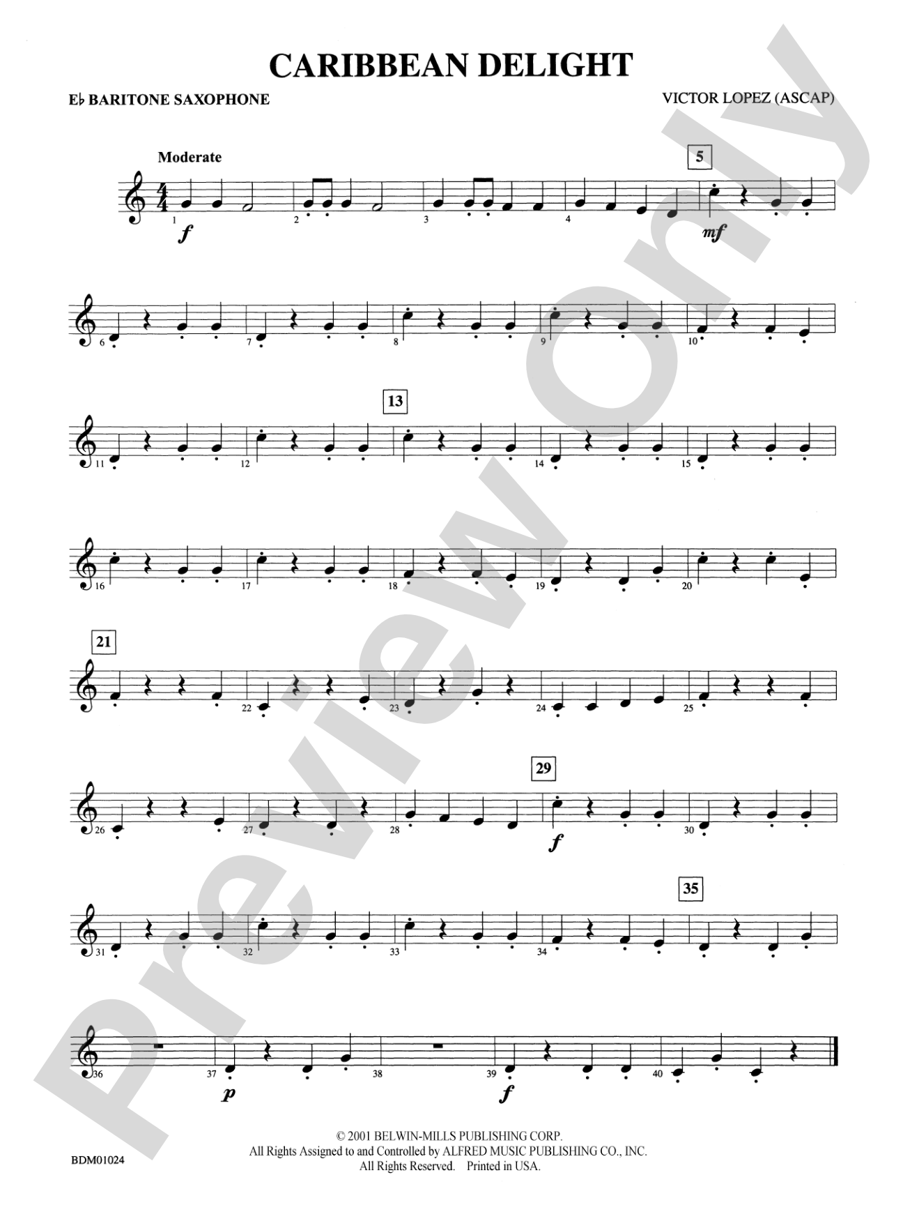 Caribbean Delight: E-flat Baritone Saxophone