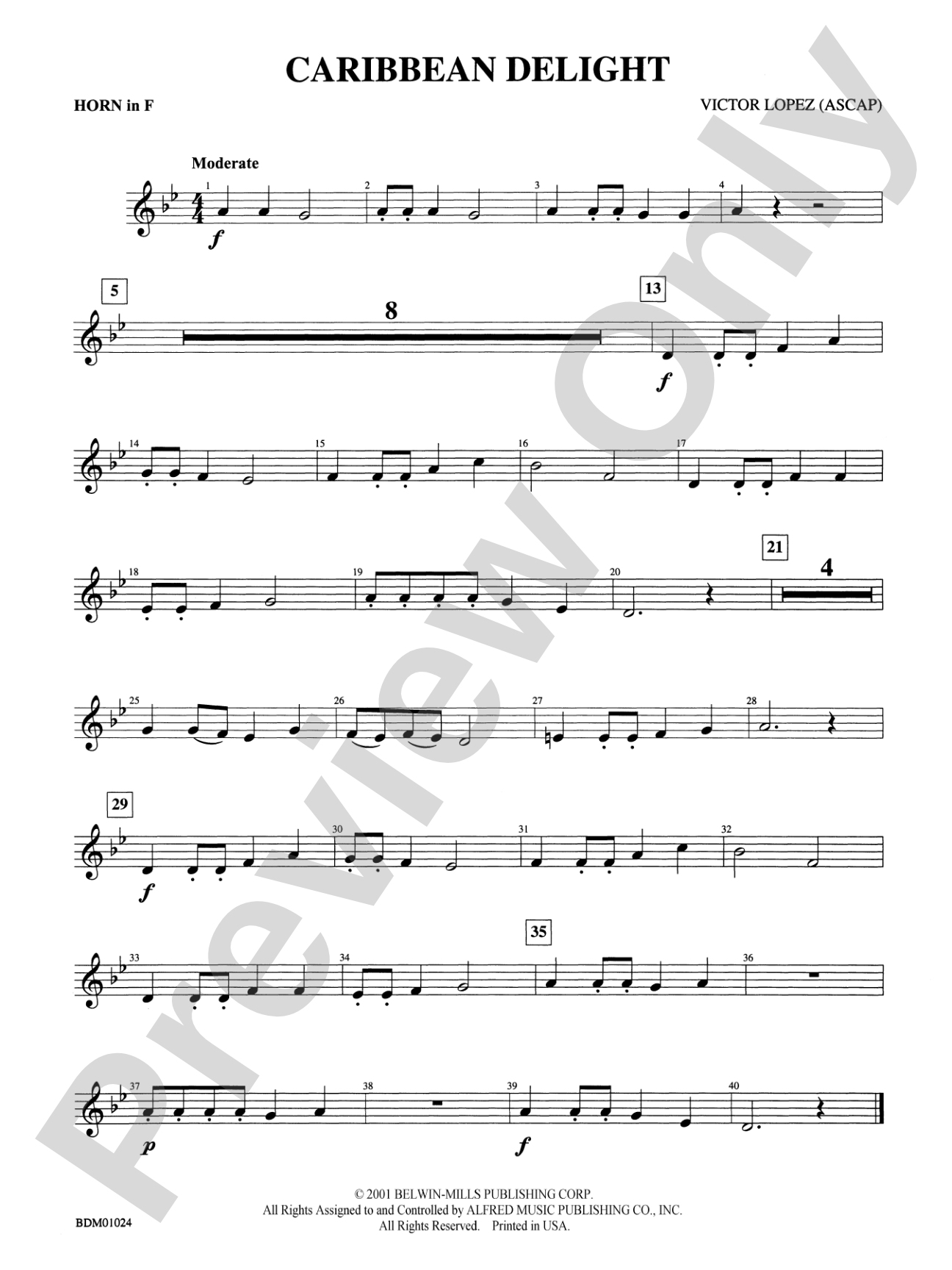 Caribbean Delight: 1st F Horn