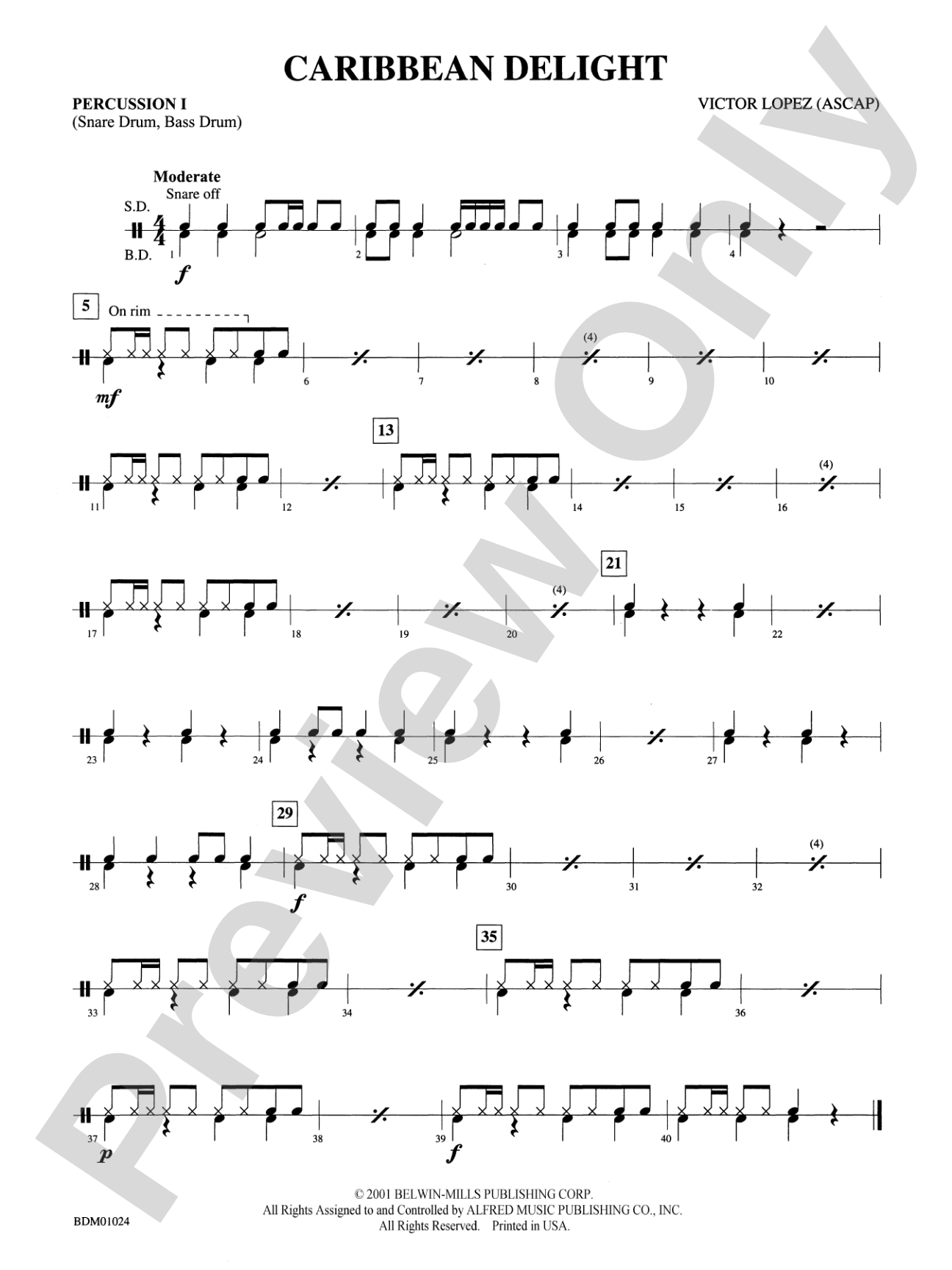 Caribbean Delight: 1st Percussion