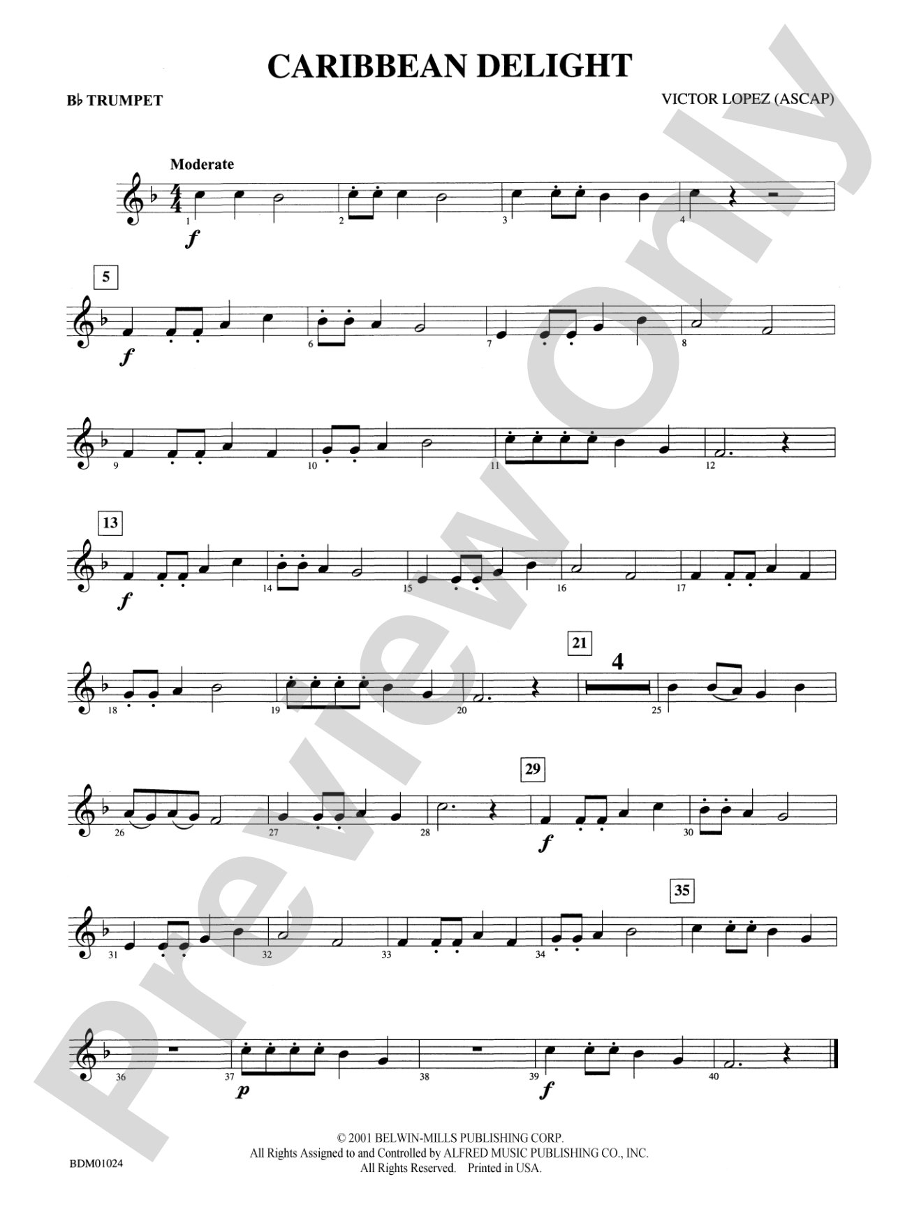 Caribbean Delight: 1st B-flat Trumpet