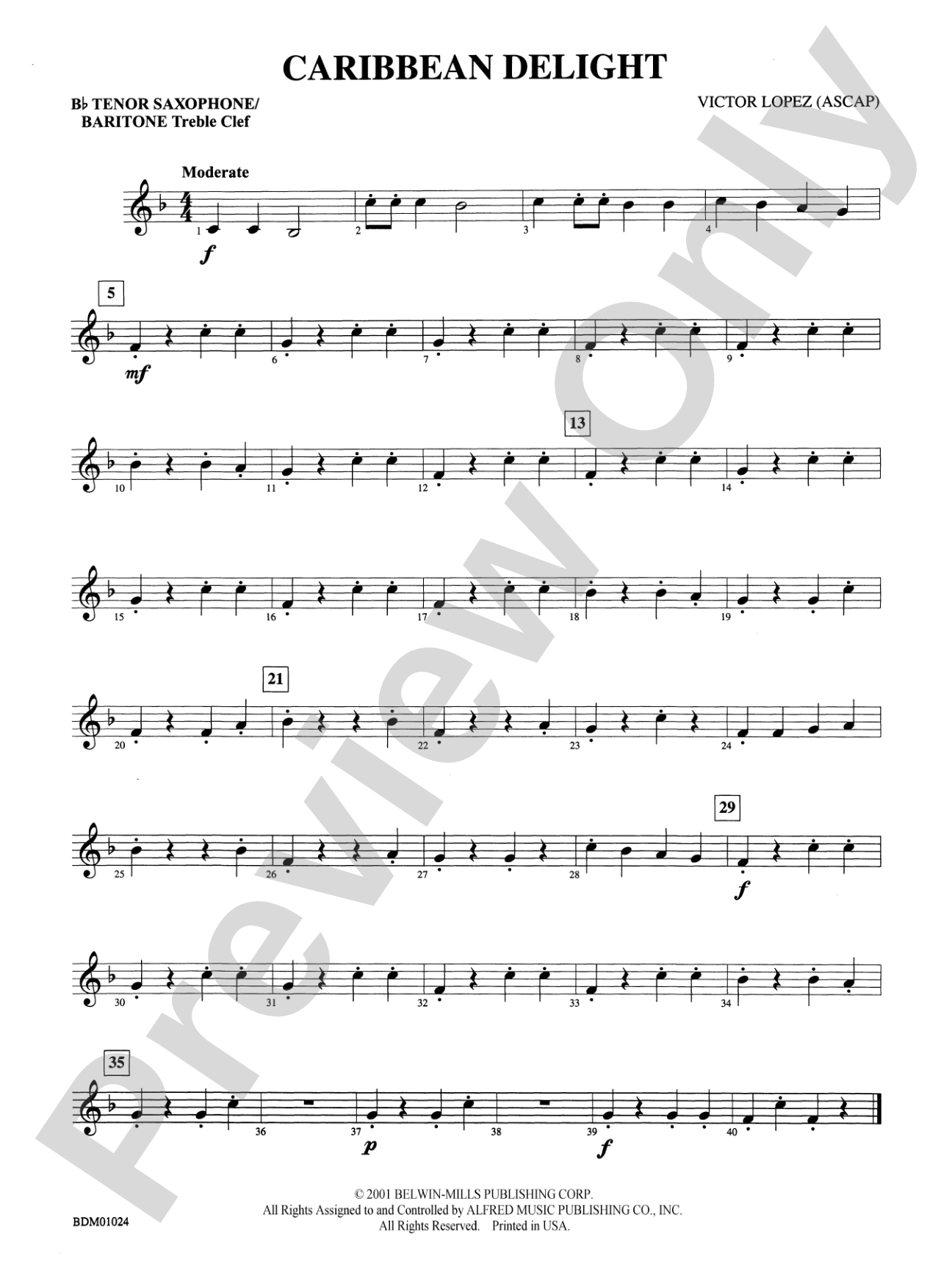 Caribbean Delight: B-flat Tenor Saxophone