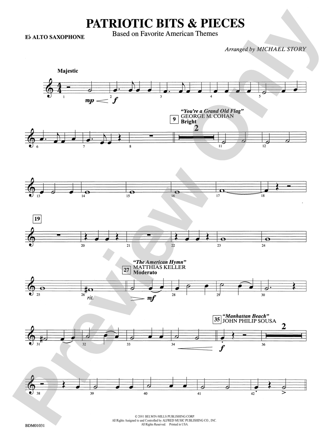 Patriotic Bits & Pieces (based on Favorite American Themes): E-flat Alto Saxophone