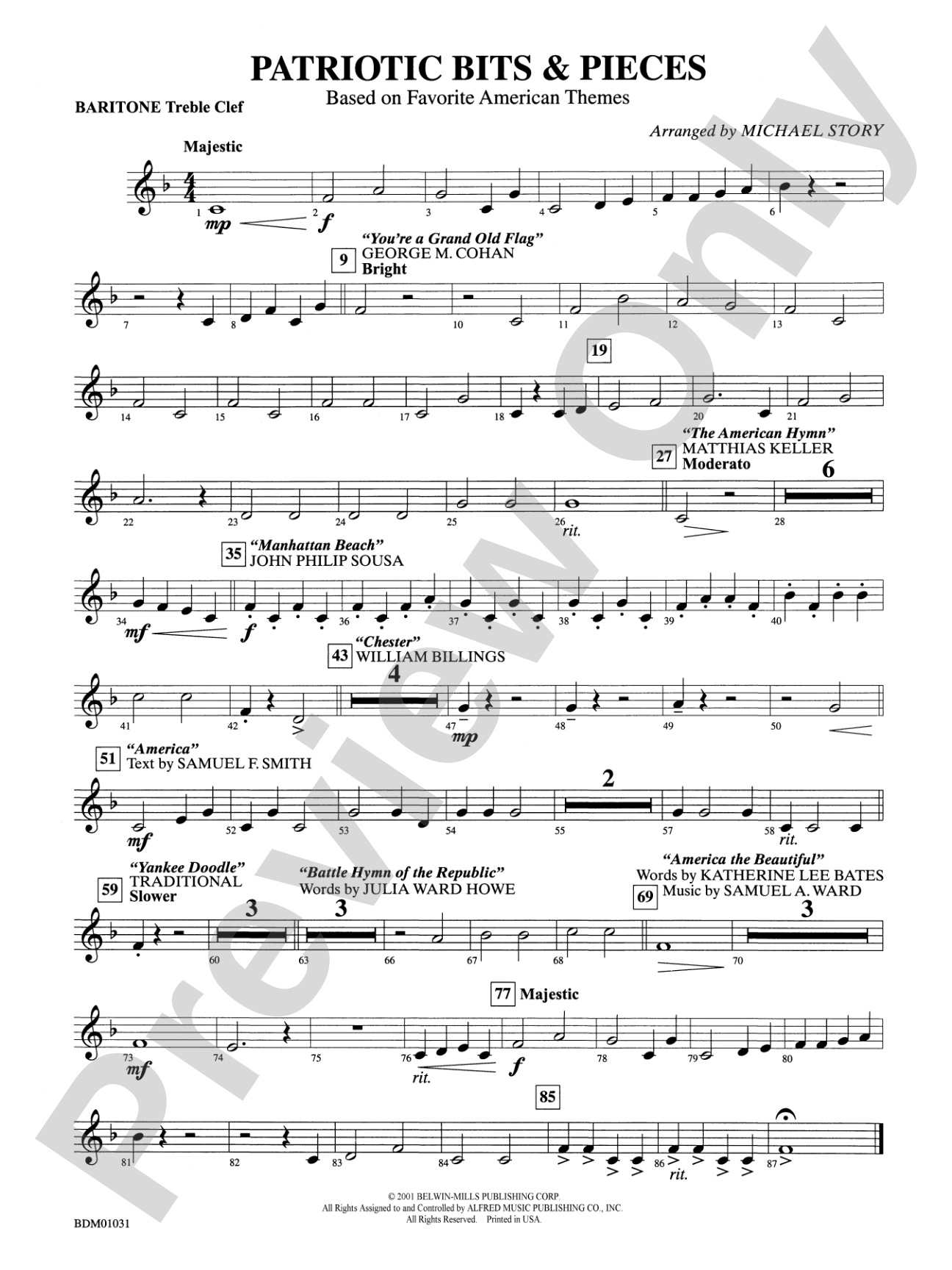 Patriotic Bits & Pieces (based on Favorite American Themes): Baritone T.C.