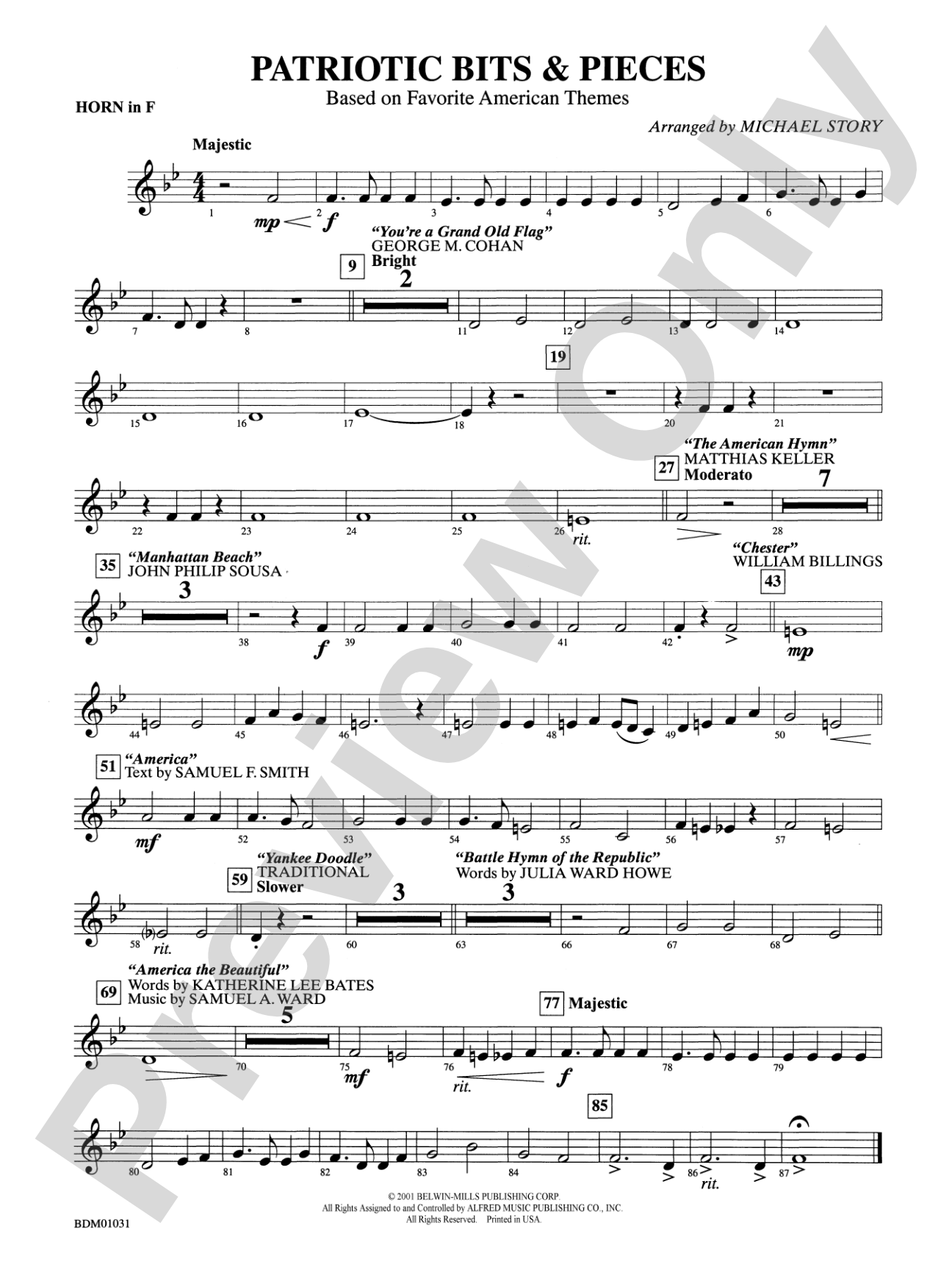 Patriotic Bits & Pieces (based on Favorite American Themes): 1st F Horn