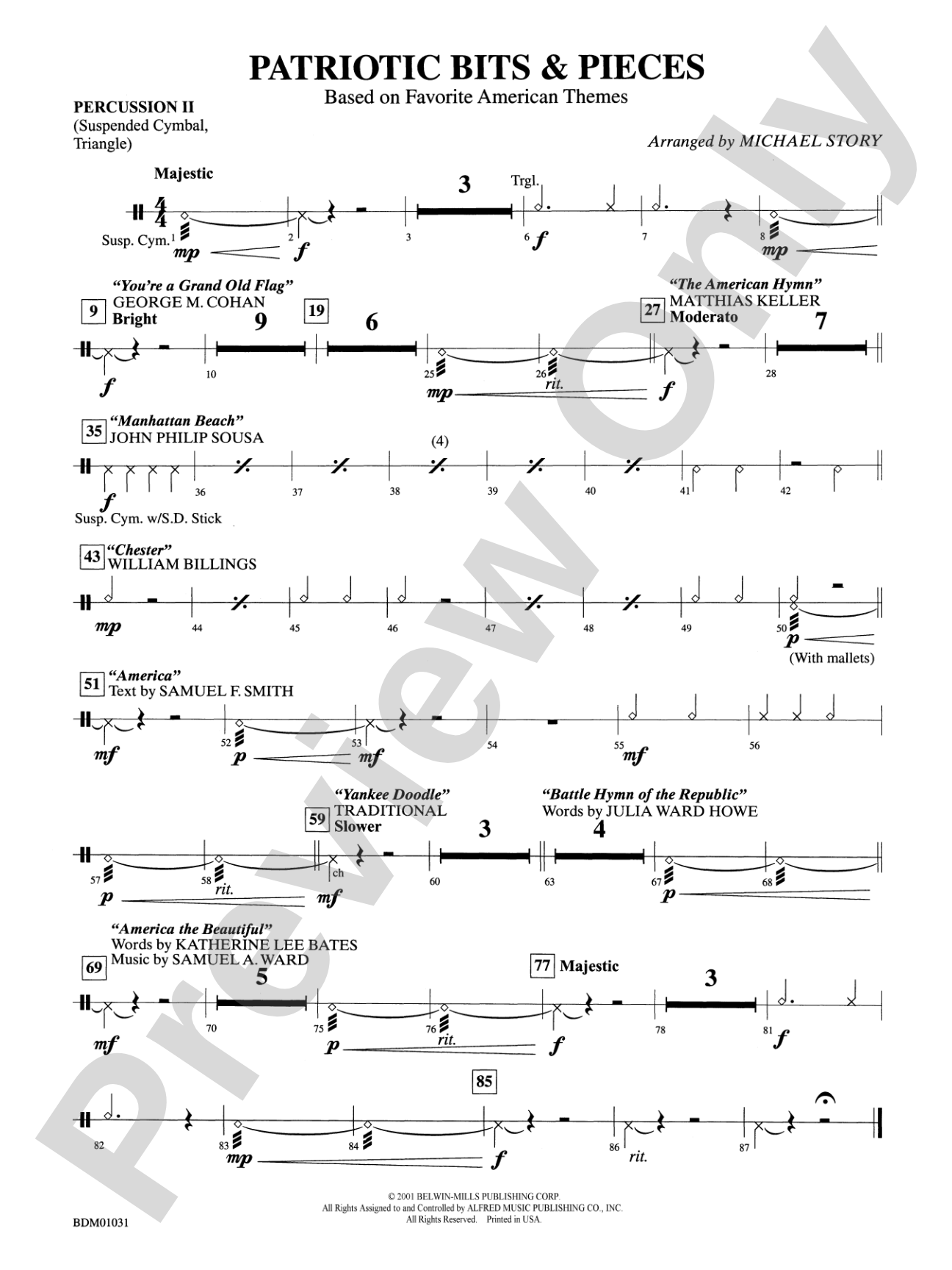 Patriotic Bits & Pieces (based on Favorite American Themes): 2nd Percussion