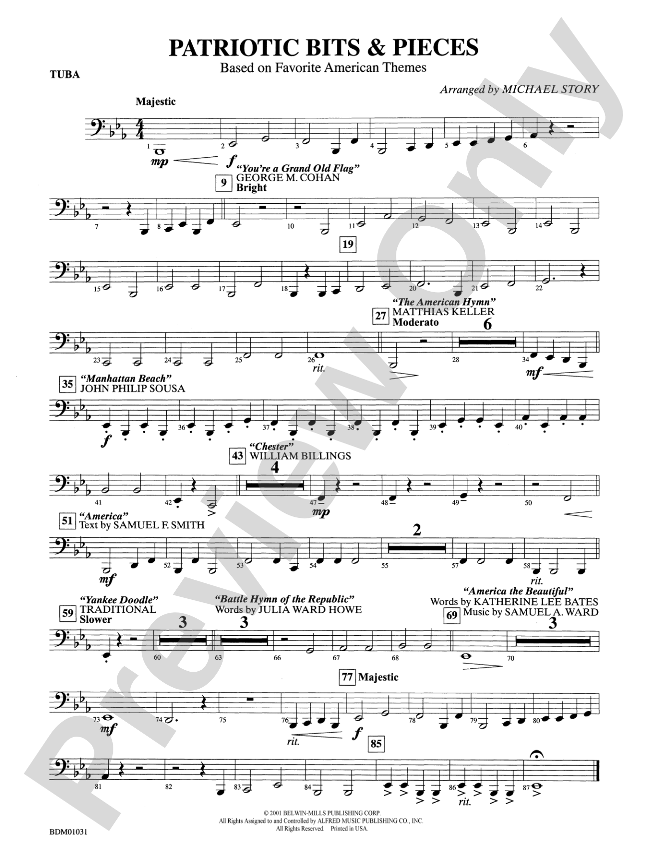 Patriotic Bits & Pieces (based on Favorite American Themes): Tuba