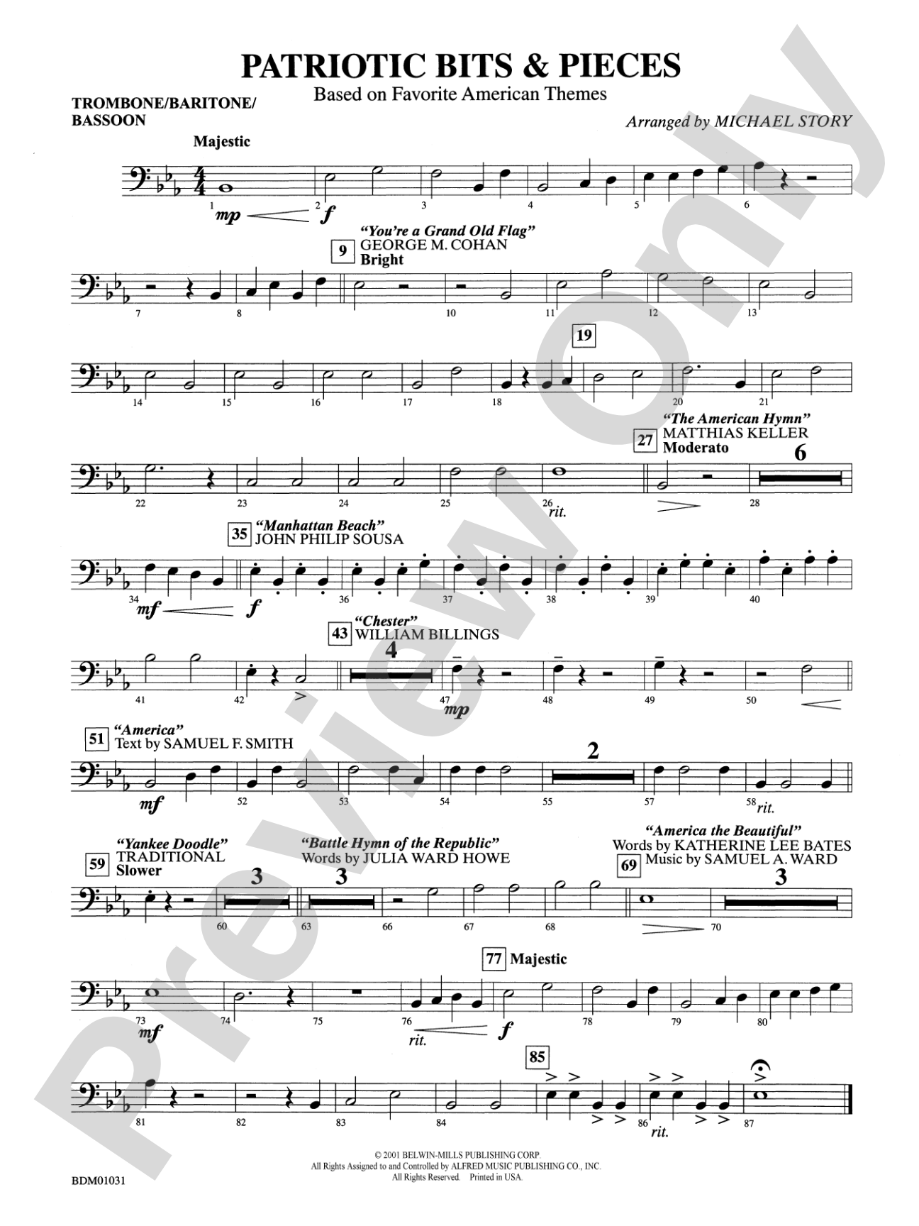 Patriotic Bits & Pieces (based on Favorite American Themes): 1st Trombone