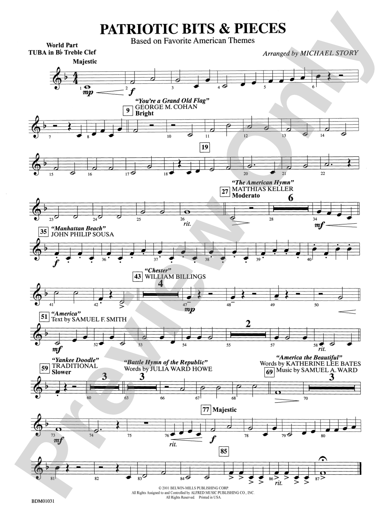 Patriotic Bits & Pieces (based on Favorite American Themes): (wp) B-flat Tuba T.C.