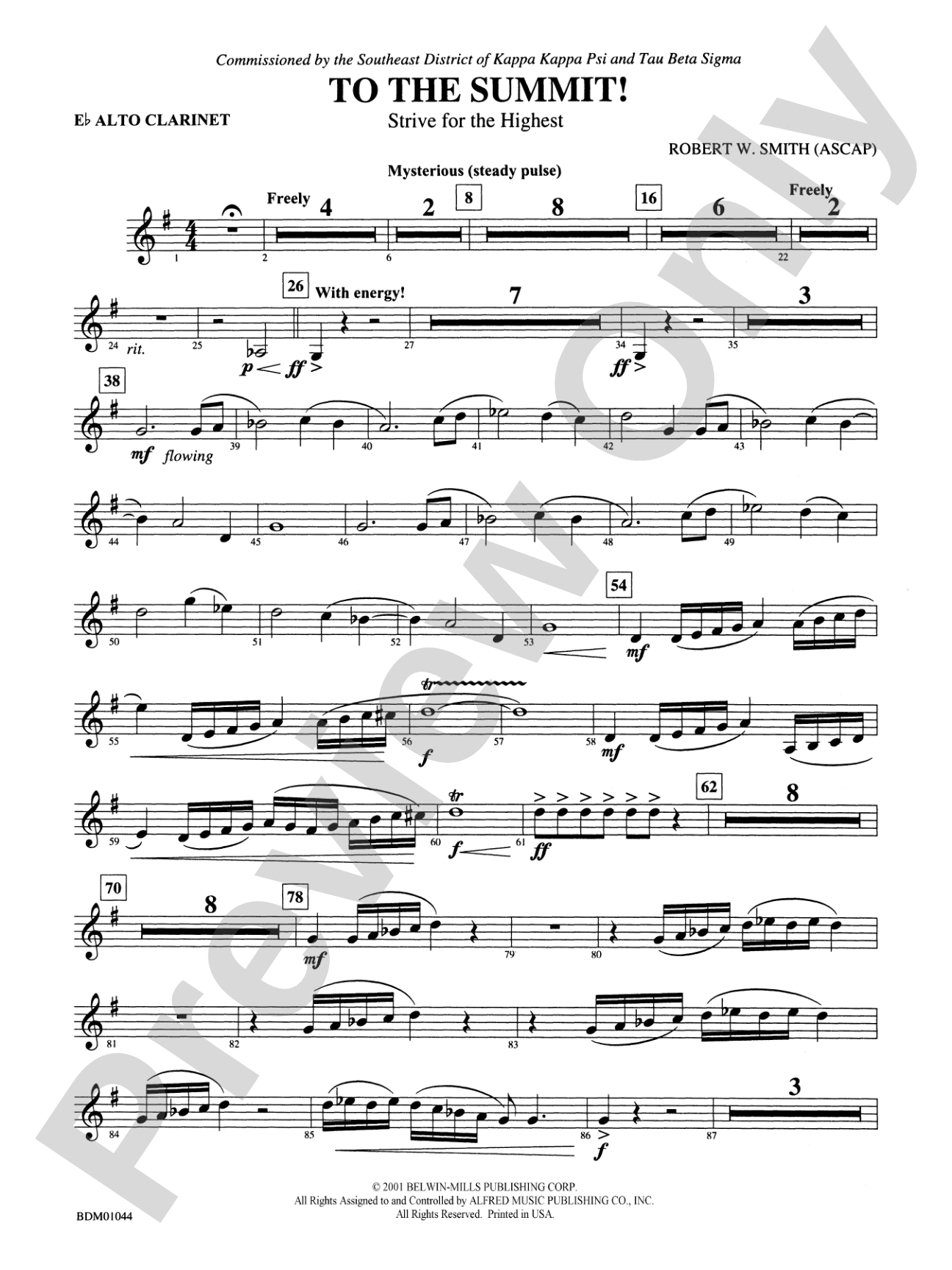 To the Summit! (Strive for the Highest): E-flat Alto Clarinet