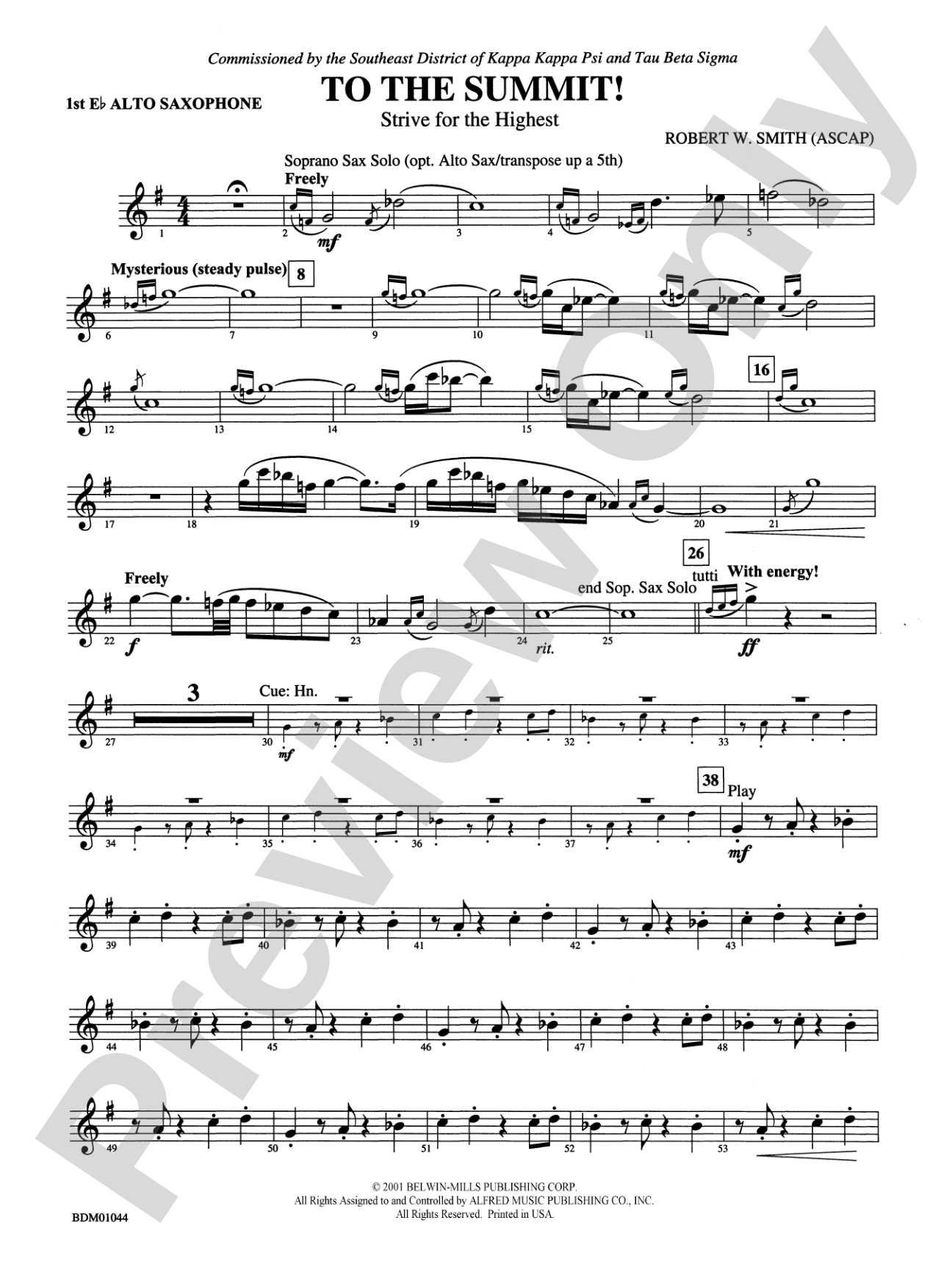 To the Summit! (Strive for the Highest): E-flat Alto Saxophone