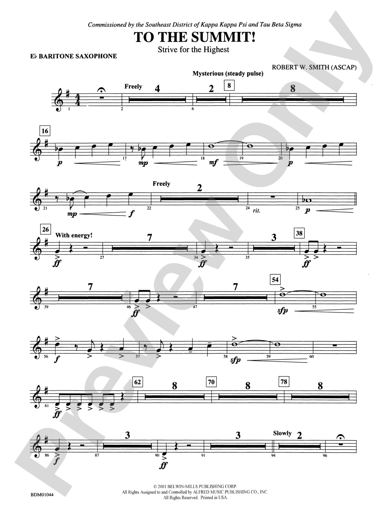 To the Summit! (Strive for the Highest): E-flat Baritone Saxophone