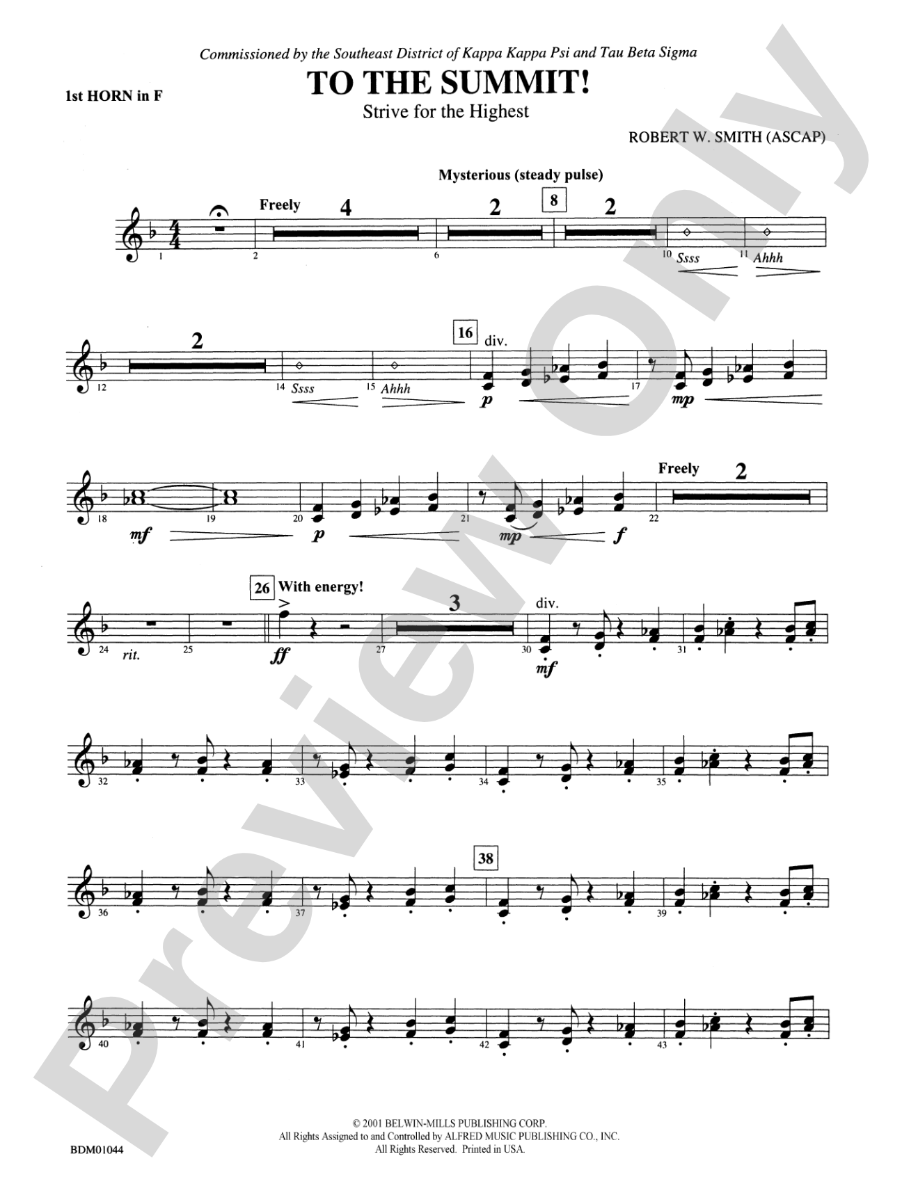 To the Summit! (Strive for the Highest): 1st F Horn