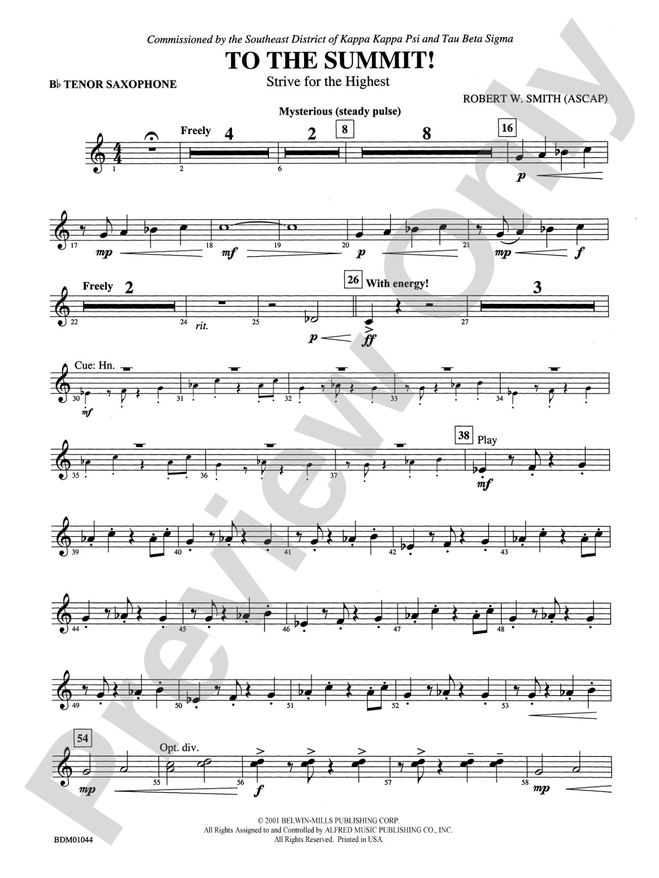 To the Summit! (Strive for the Highest): B-flat Tenor Saxophone