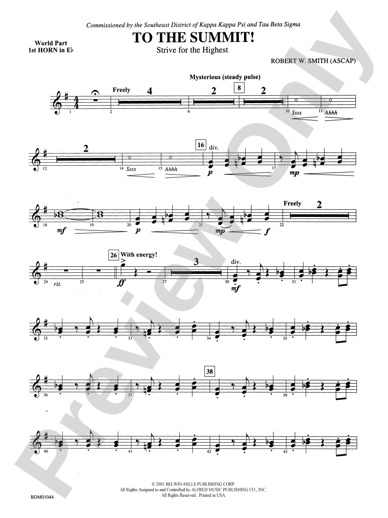 To the Summit! (Strive for the Highest): (wp) 1st Horn in E-flat