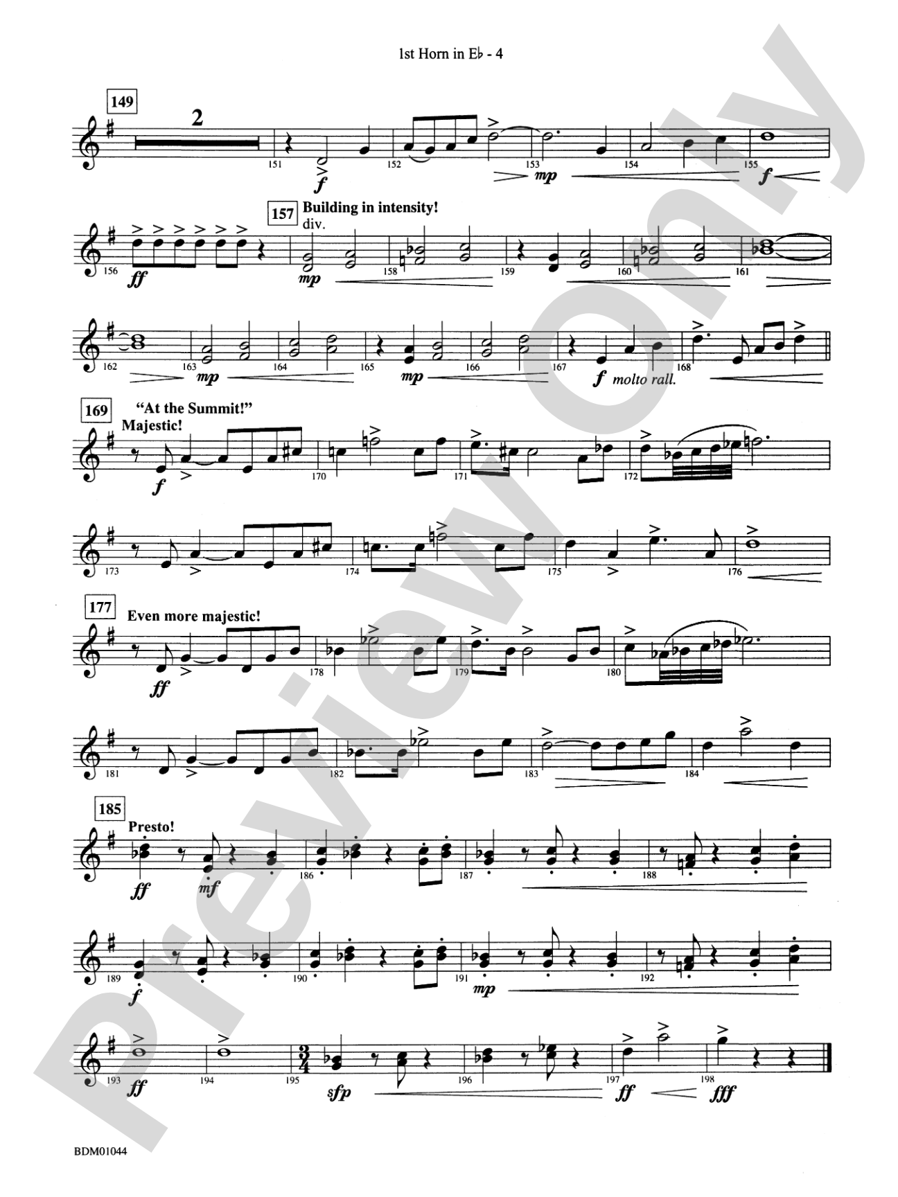 To the Summit! (Strive for the Highest): (wp) 1st Horn in E-flat