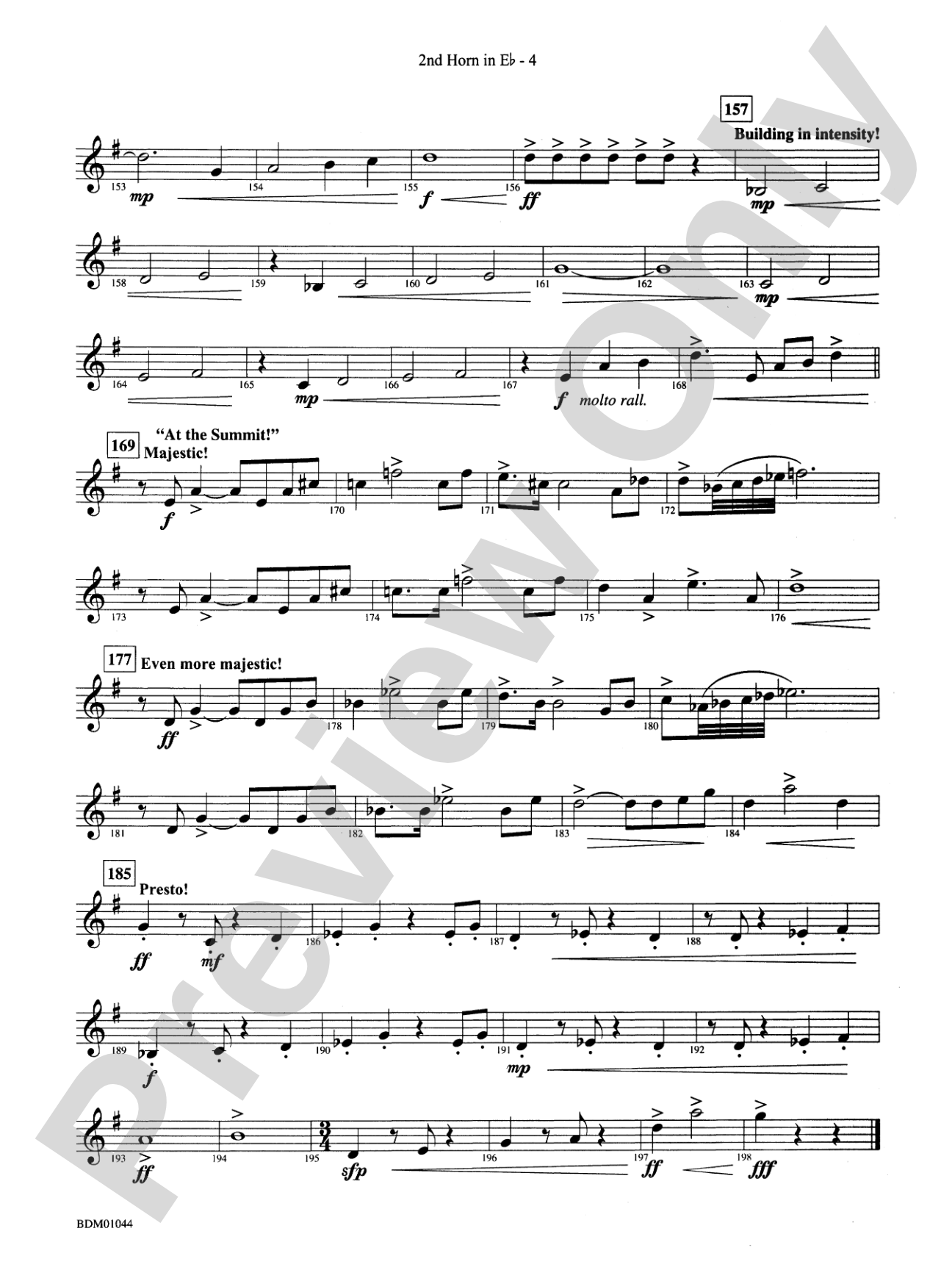 To the Summit! (Strive for the Highest): (wp) 2nd Horn in E-flat